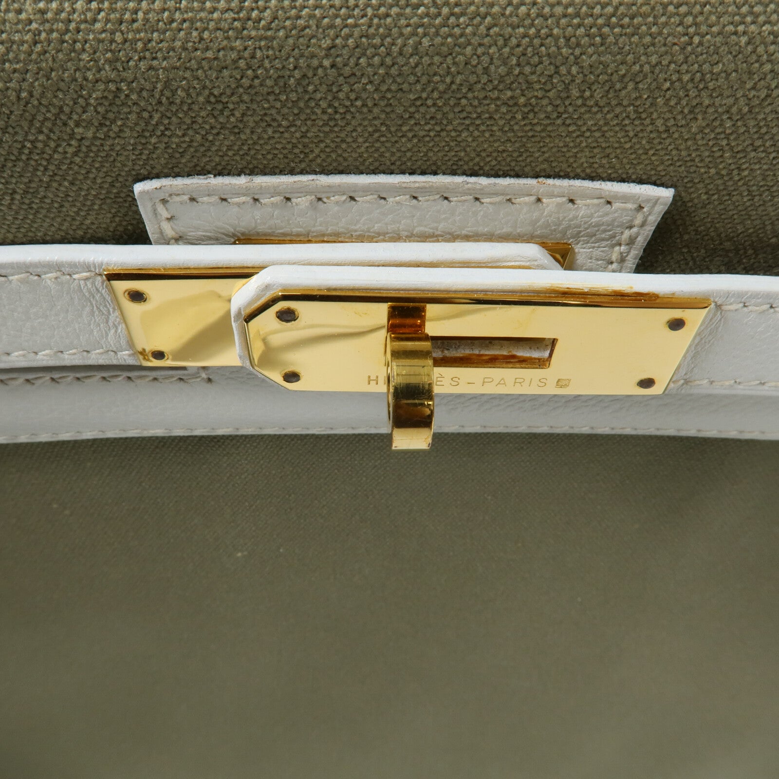 HERMES Toile H帆布Kelly 35手挽肩背兩用袋