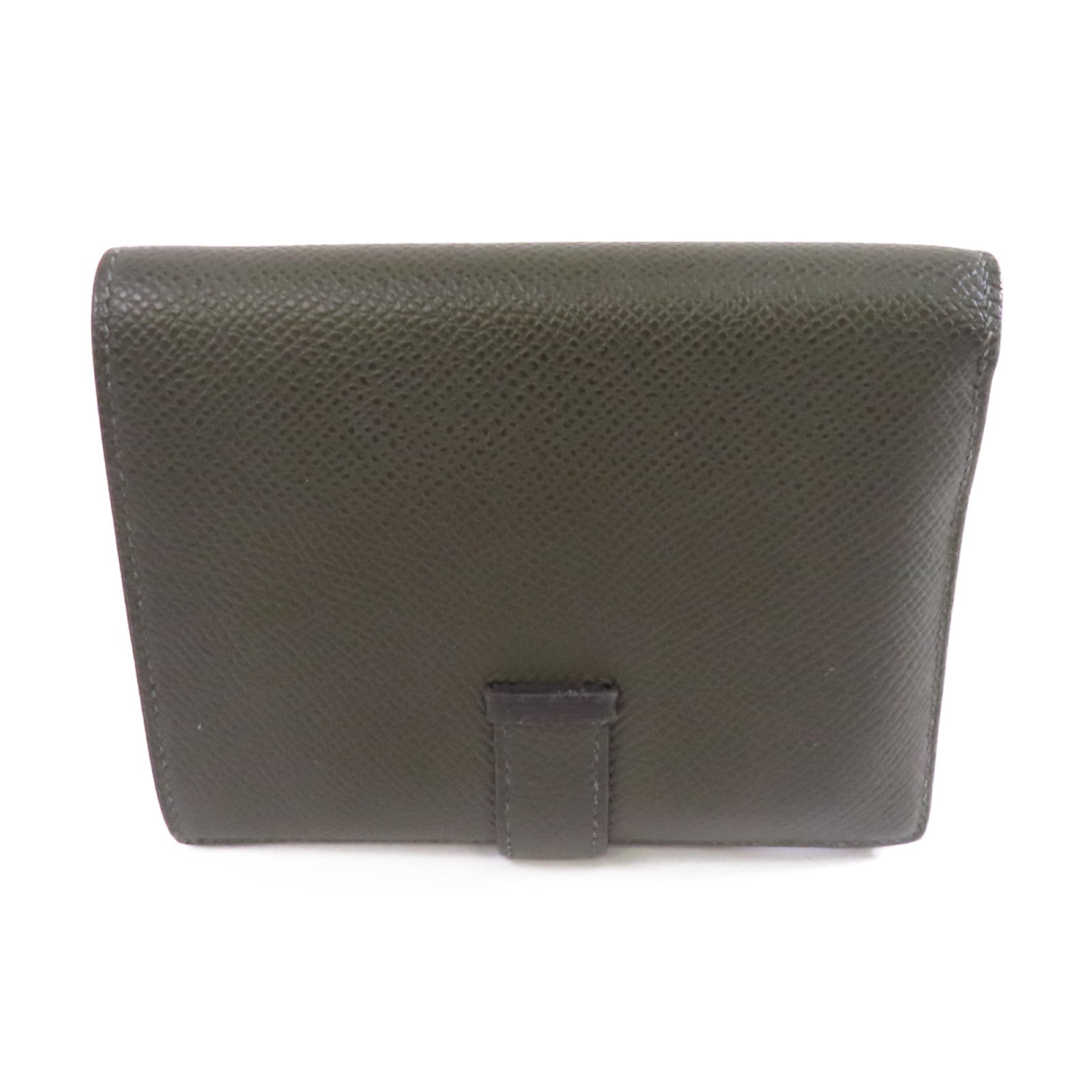 HERMES 【激減優惠】Epsom皮革Bearn Wallet金扣錢包Vert de Gris綠色