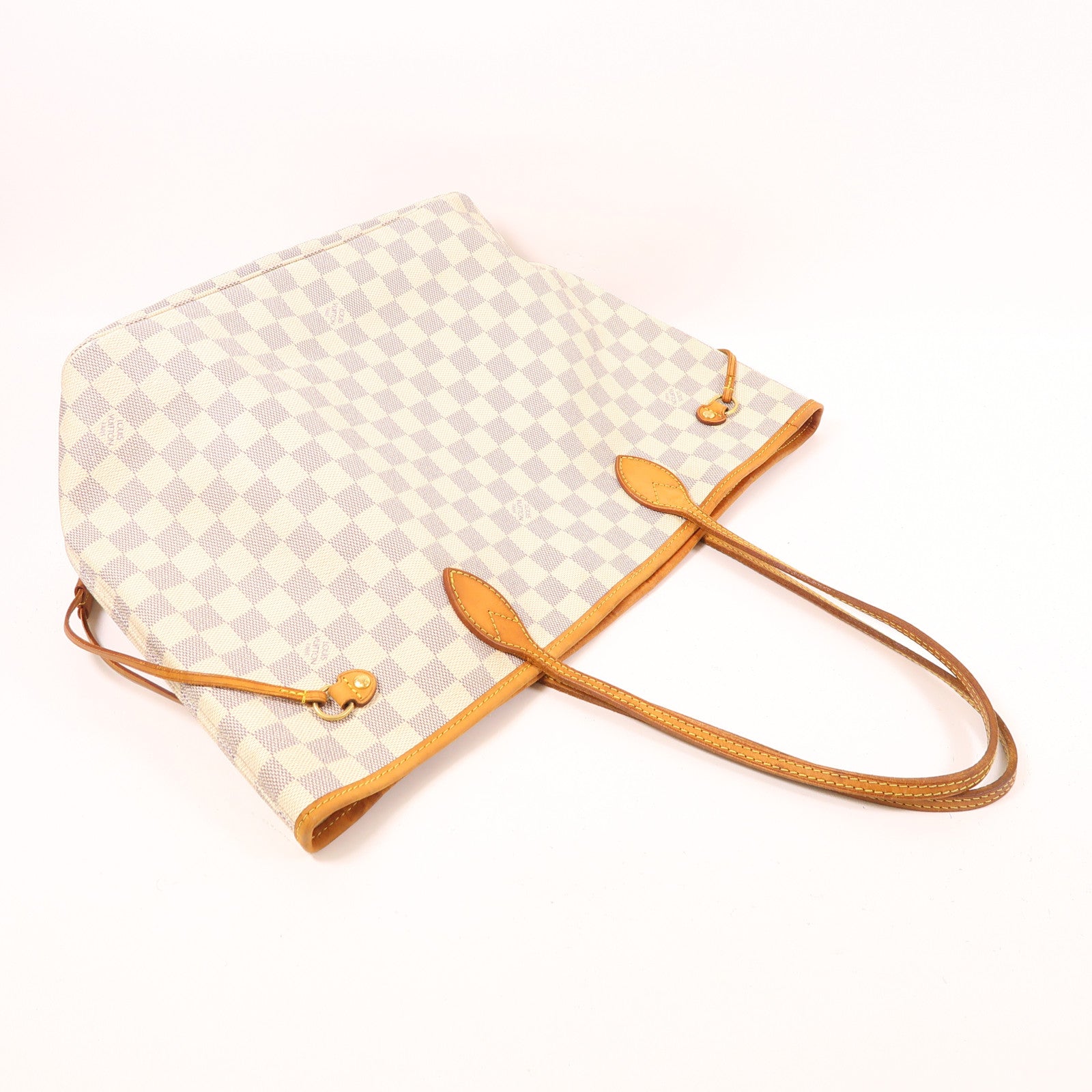 LOUIS VUITTON Damier Azur Neverfull MM金扣肩背袋
