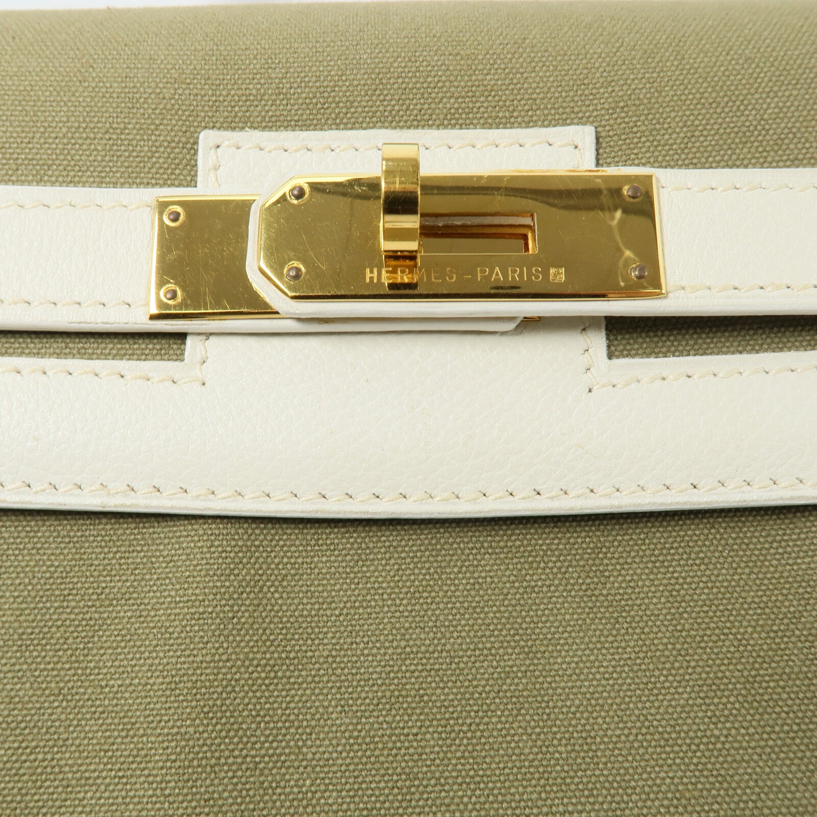 HERMES Toile H帆布Kelly 35手挽肩背兩用袋