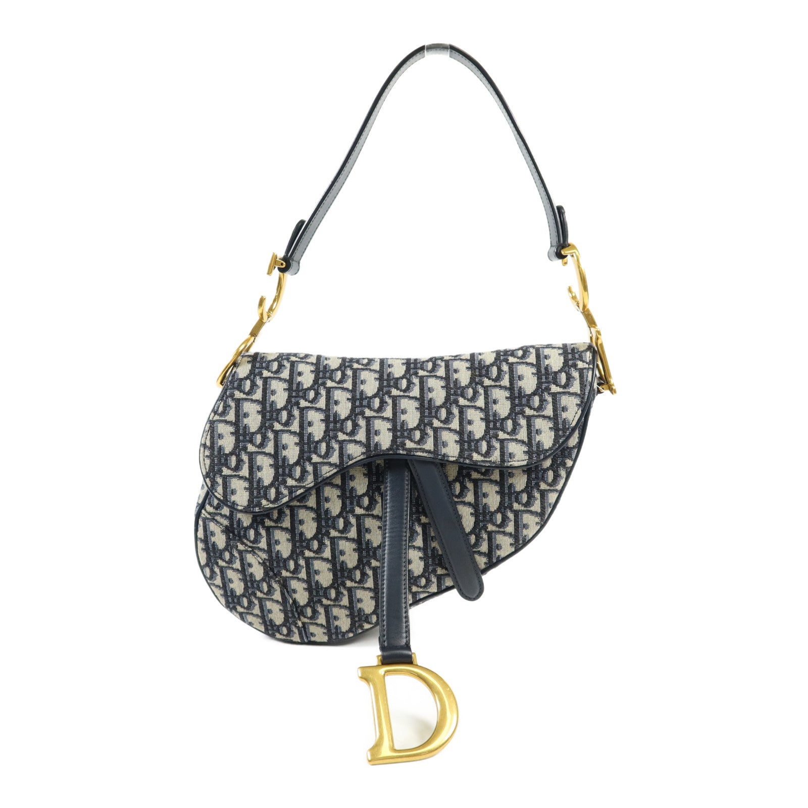 Dior 帆布Saddle金扣手挽肩背兩用袋