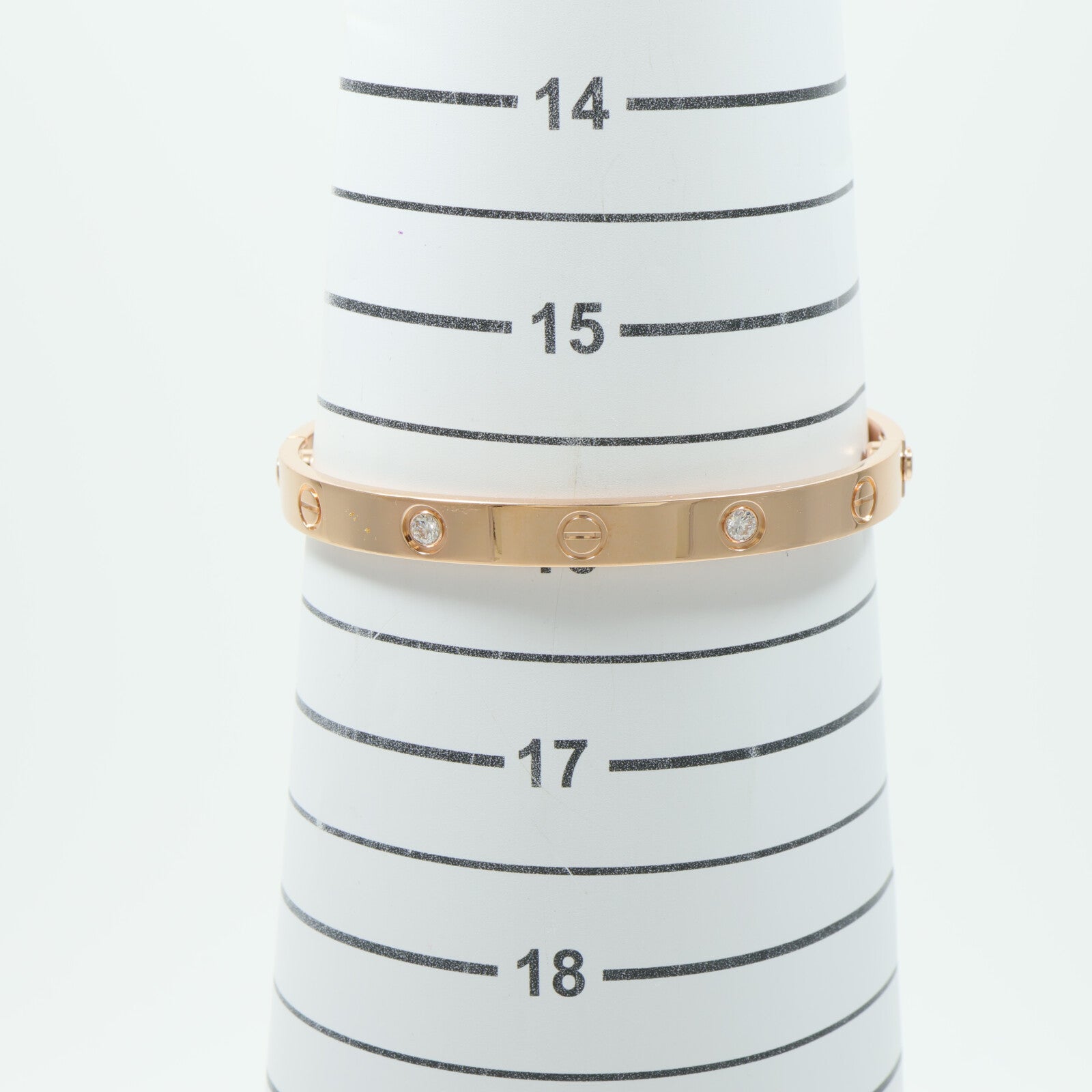 CARTIER 18K玫瑰金Love Bracelet 4 Diamonds鑽石手鐲