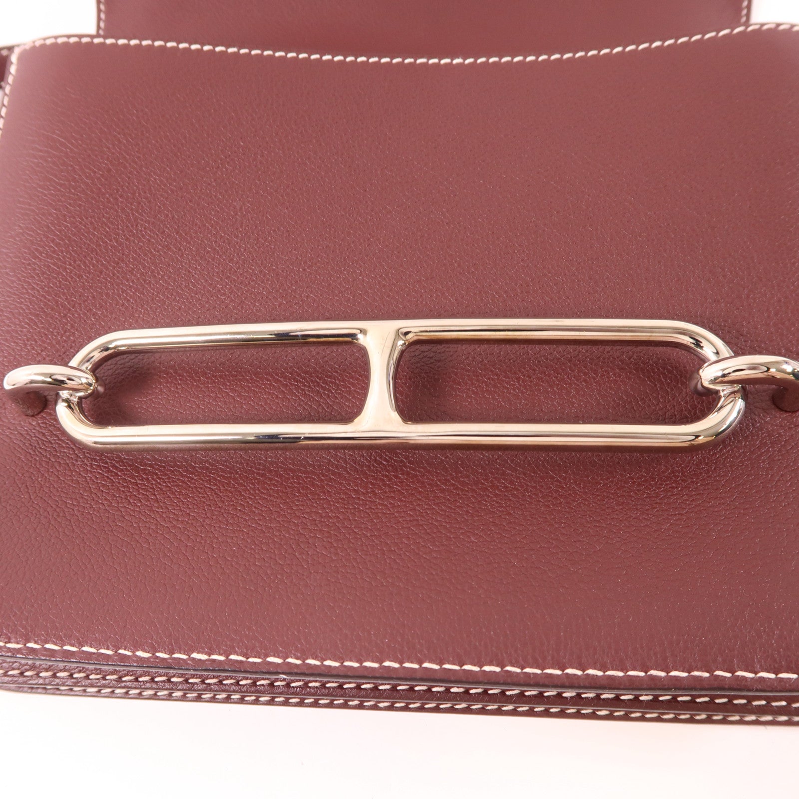 HERMES Evercolor皮革Roulis 23銀扣肩背袋Bordeaux