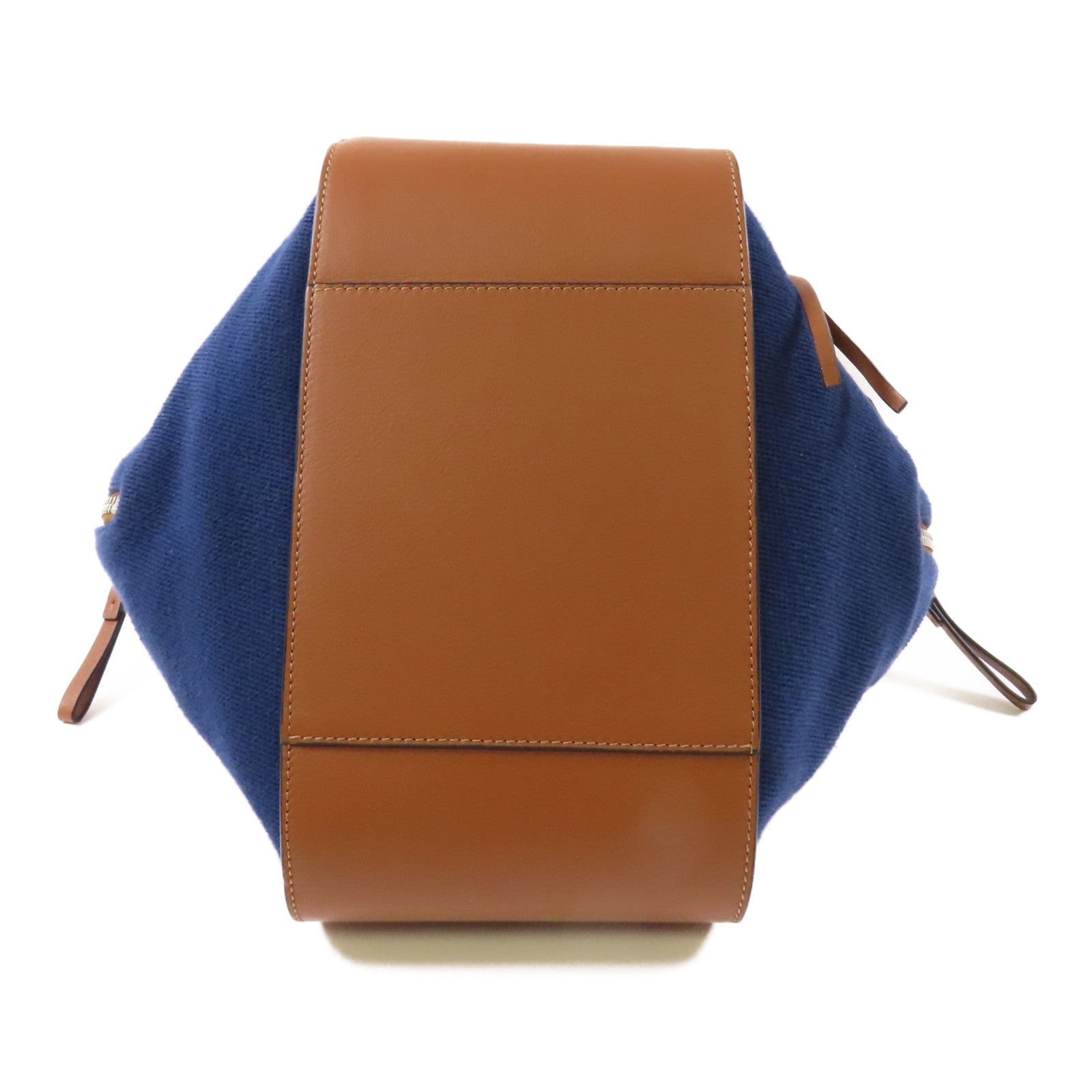 LOEWE 帆布/牛皮皮革Hammock銀扣手挽肩背兩用袋