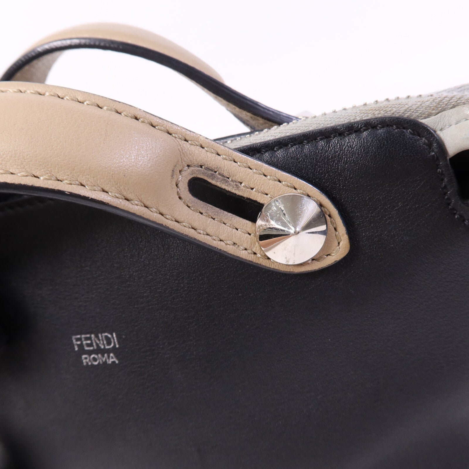 FENDI 牛皮皮革By the way mini銀扣手挽肩背兩用袋