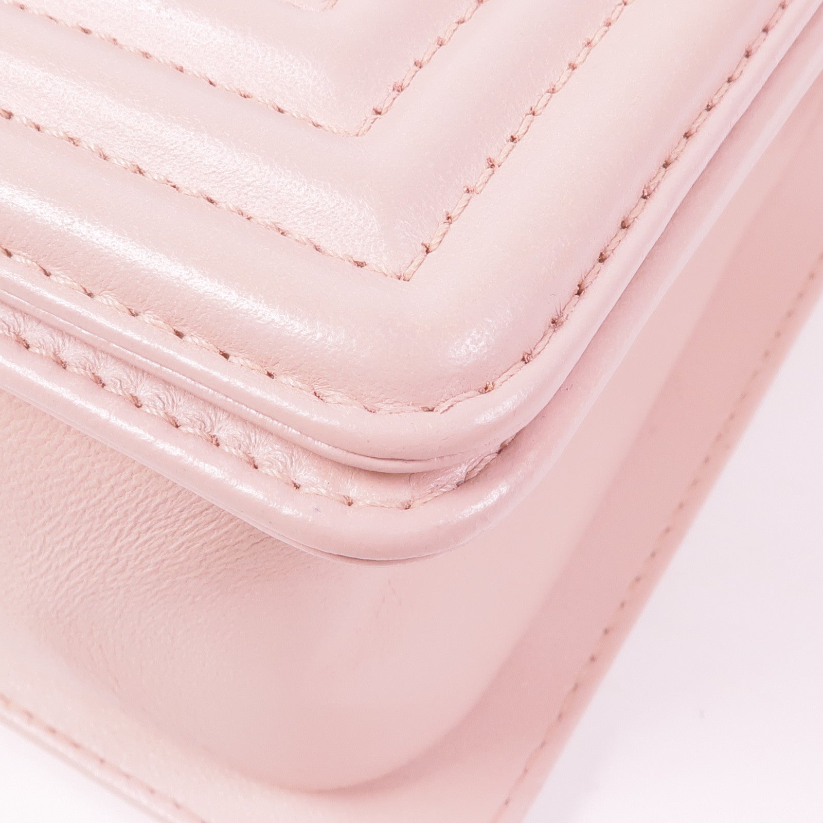 CHANEL 皮革Boy 25銀扣鏈帶肩背袋