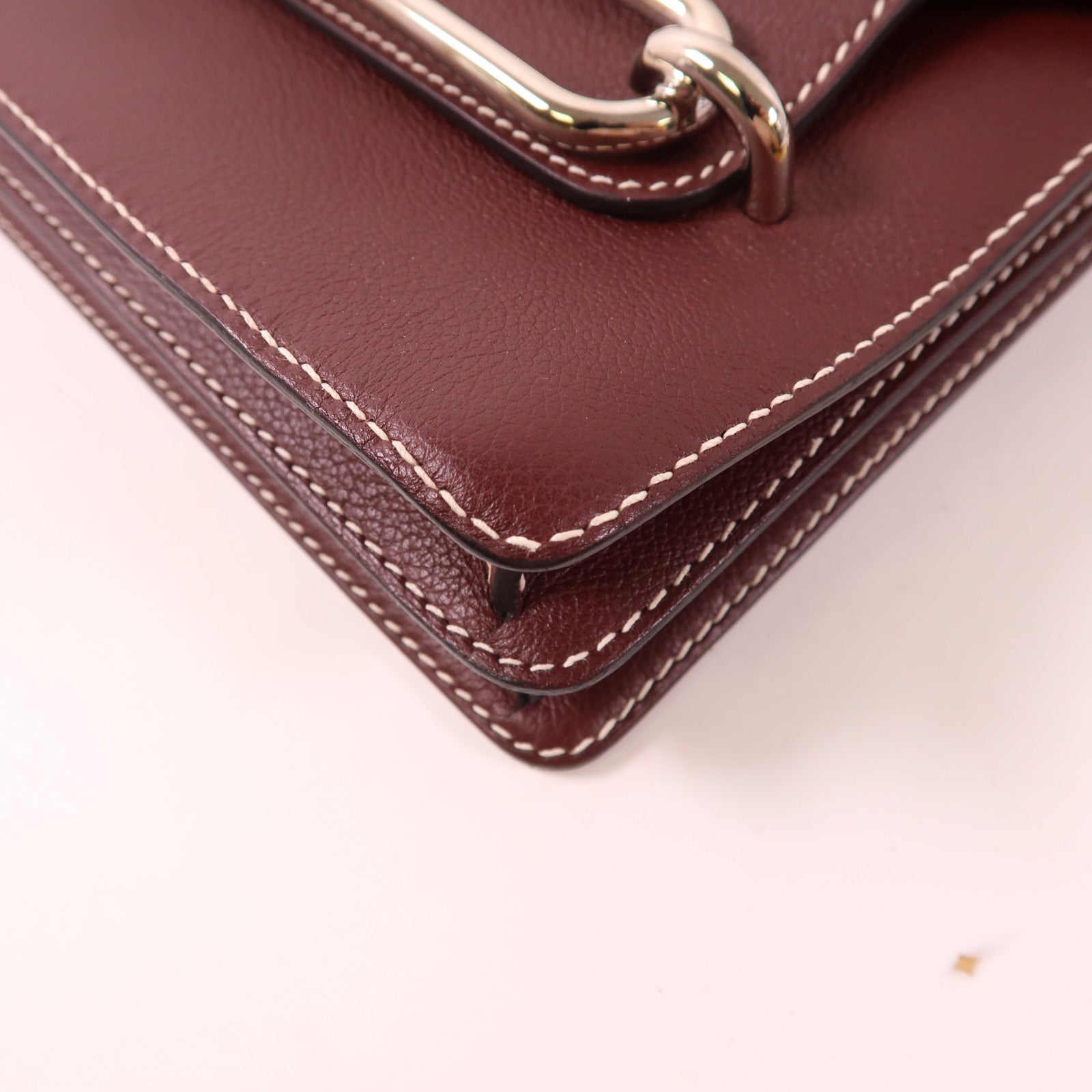 HERMES Evercolor皮革Roulis 23銀扣肩背袋Bordeaux