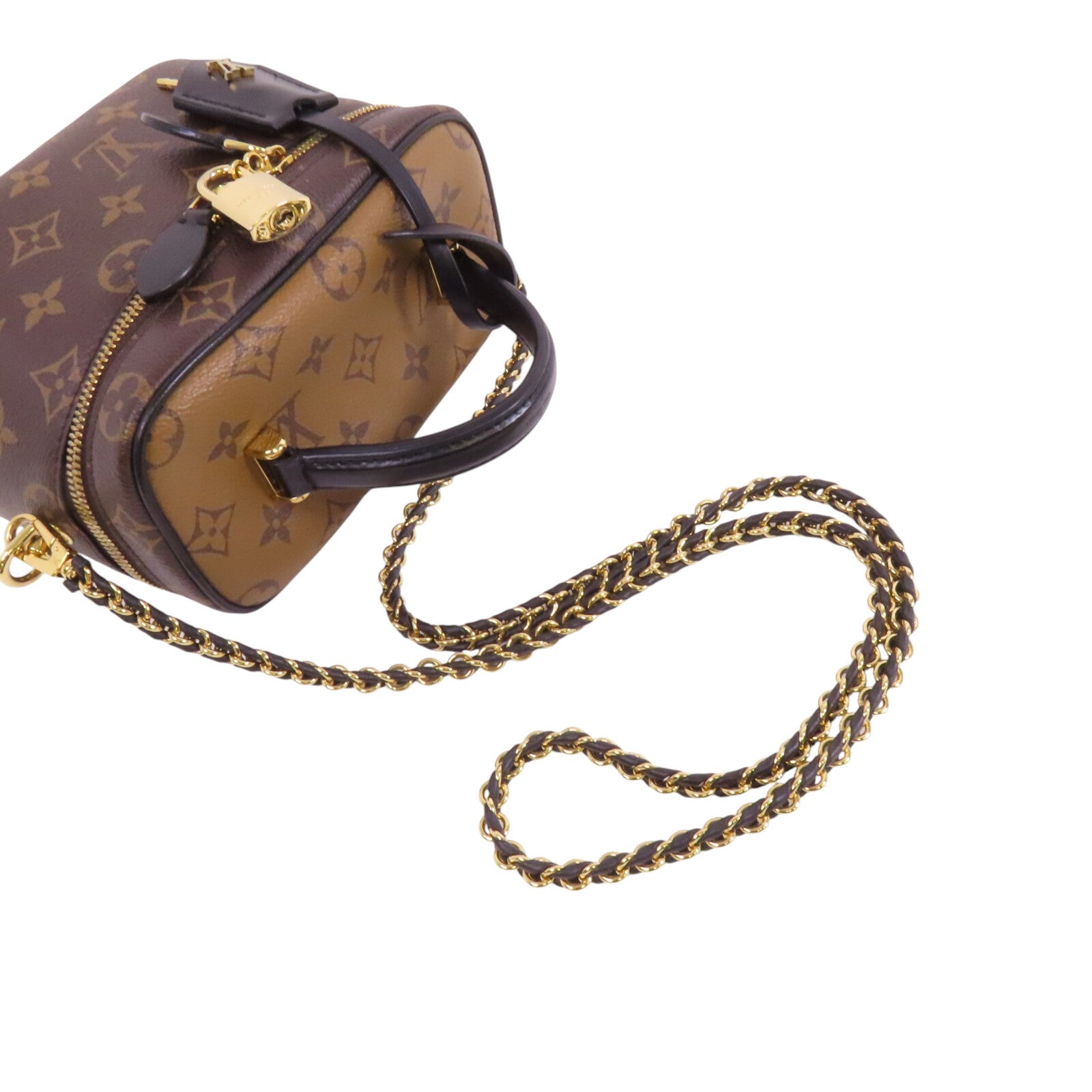 LOUIS VUITTON Monogram Reverse Vanity PM金扣手挽肩背兩用袋