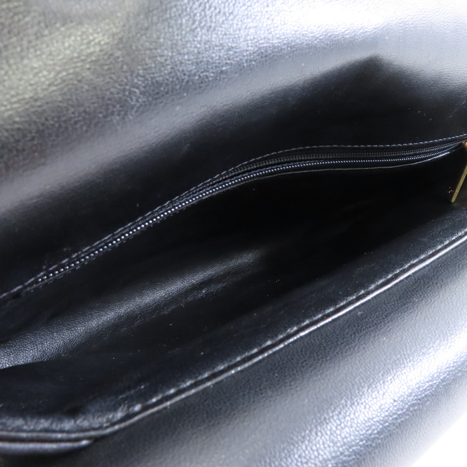 CHANEL 菱格羊皮皮革Chain Shoulder Bag金扣鏈帶肩背袋黑色