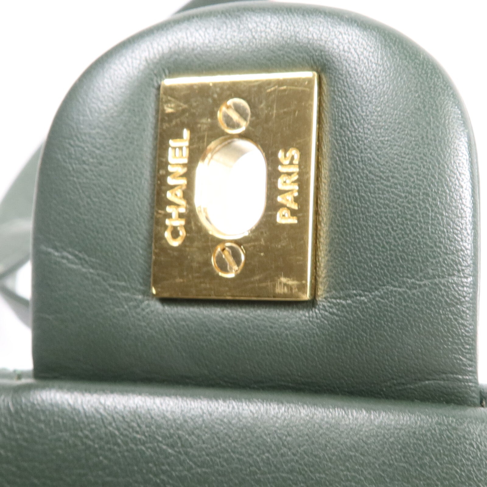 CHANEL 羊皮皮革Backpack金扣鏈帶背包