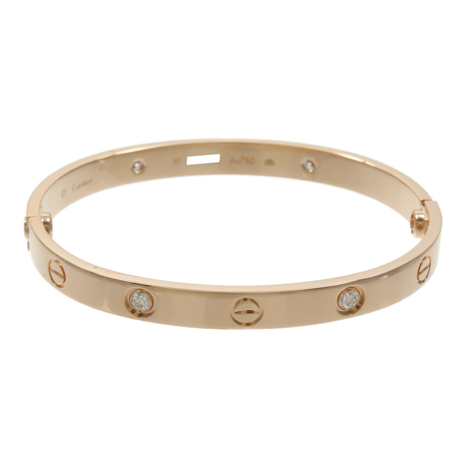 CARTIER 18K玫瑰金Love Bracelet 4 Diamonds鑽石手鐲
