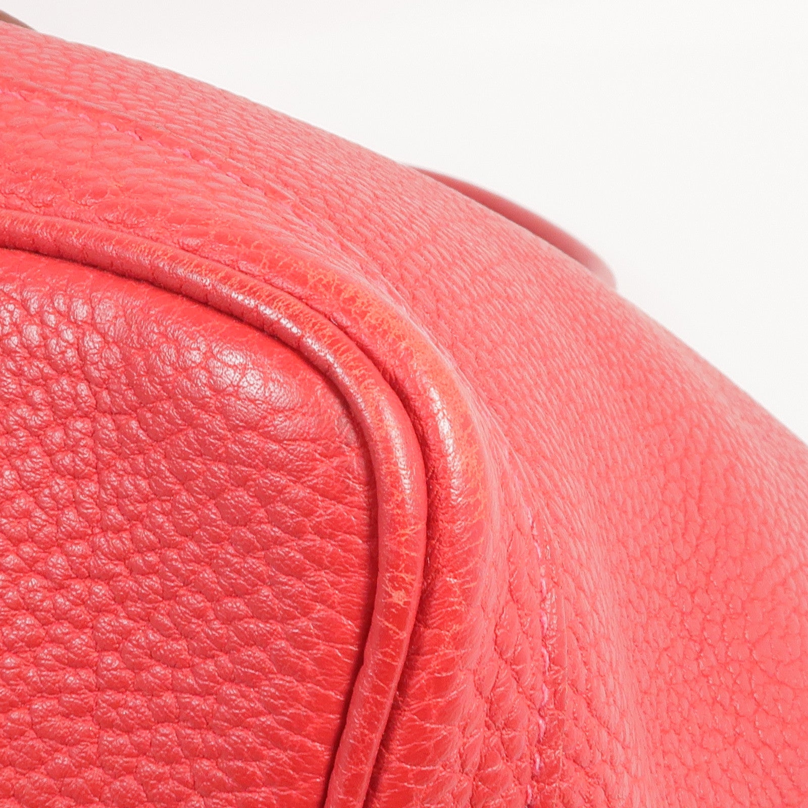 HERMES Negonda皮革Garden Party PM銀扣手挽袋Rouge Casaque