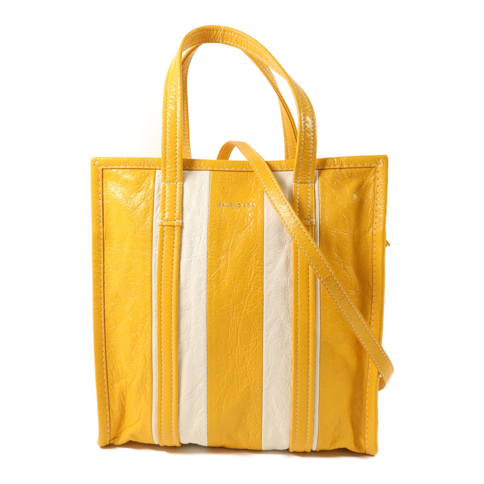 BALENCIAGA 牛皮皮革Bazar Shopper銀扣手挽肩背兩用袋