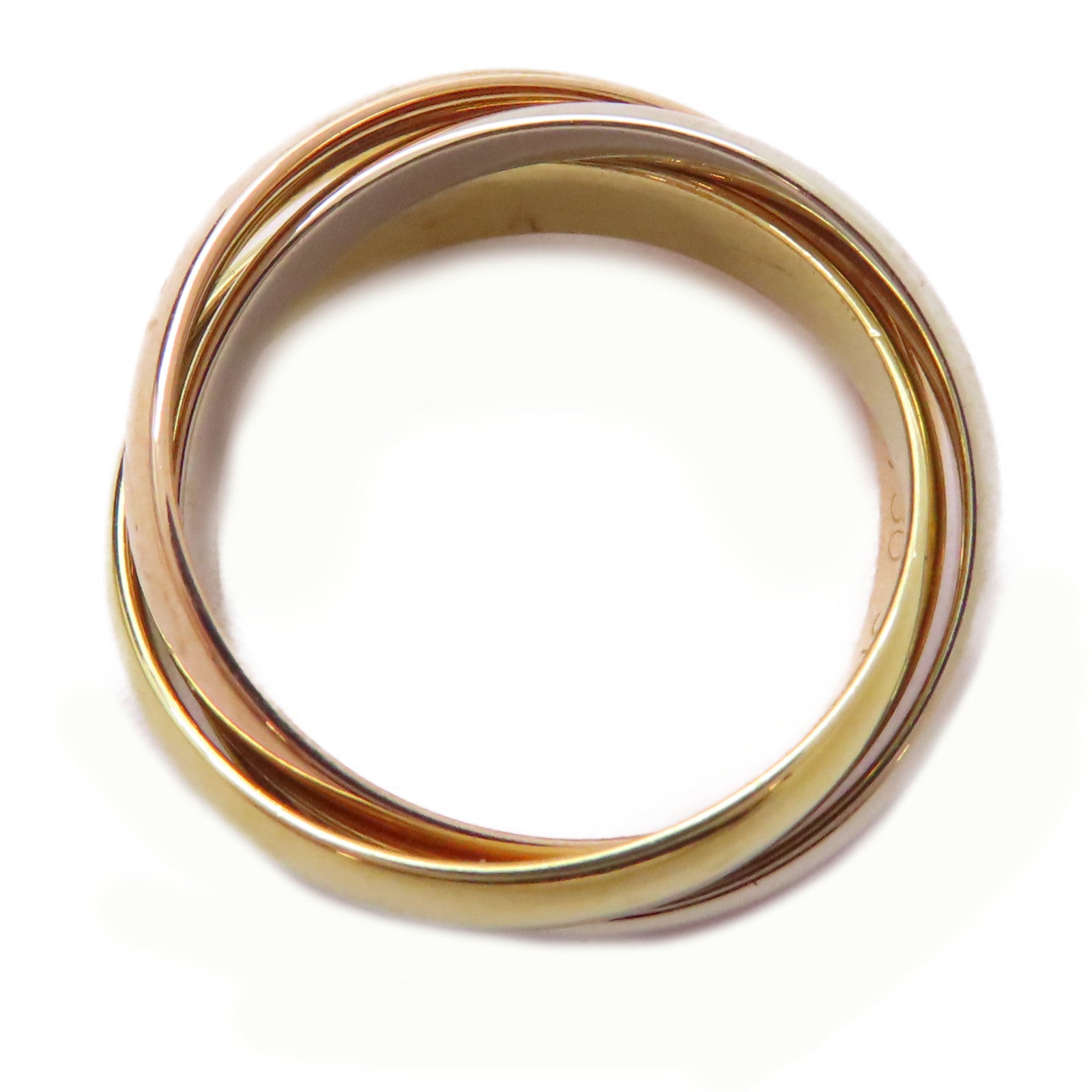 CARTIER 18K黃金/白金/玫瑰金Trinity Ring戒指US#5.75/Cartier#51