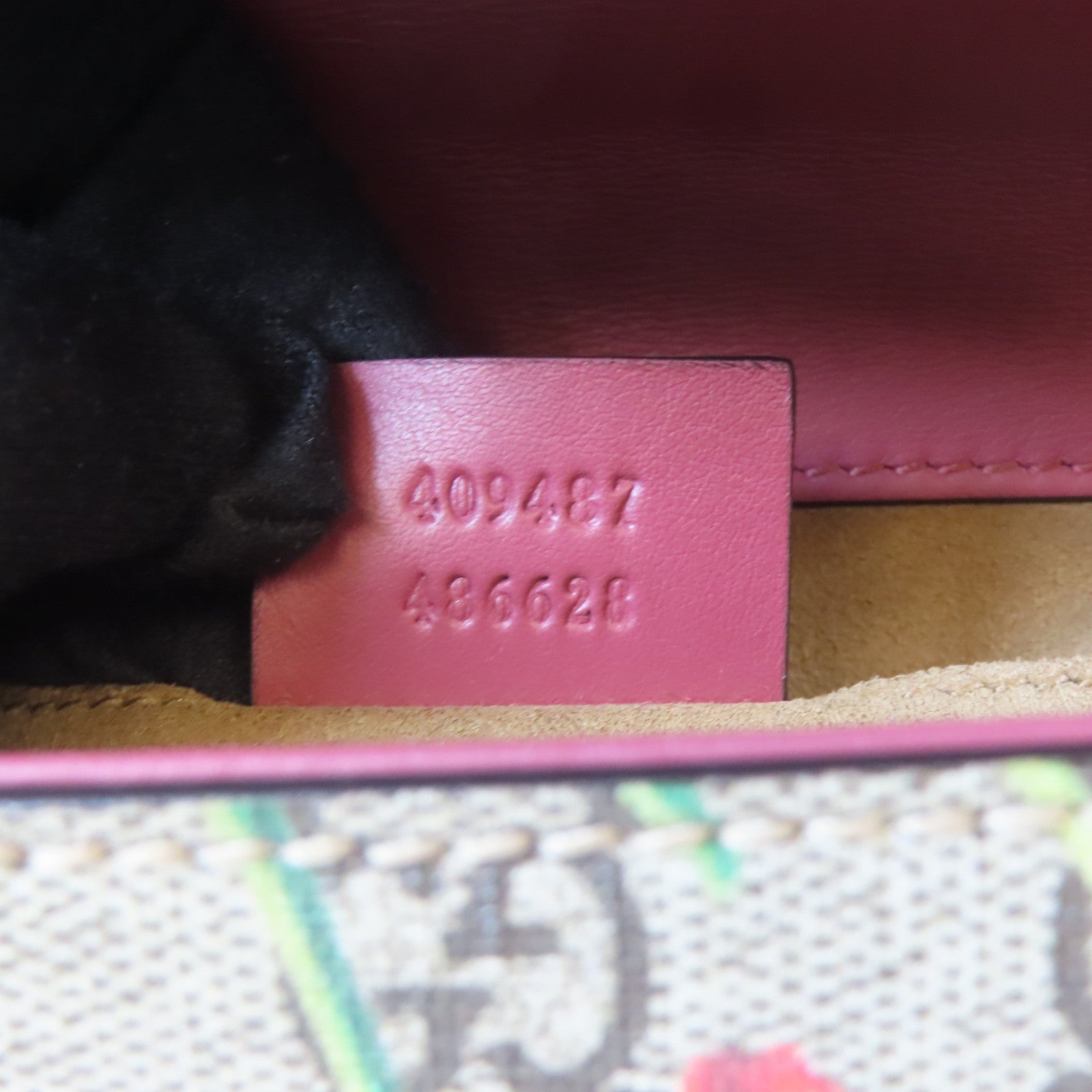 GUCCI 塗層帆布Padlock GG銀扣鏈帶肩背袋啡色/紅色