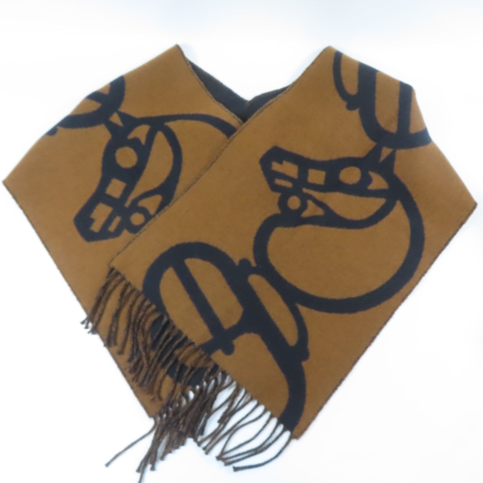 HERMES Cashmere Scarf圍巾啡色/黑色