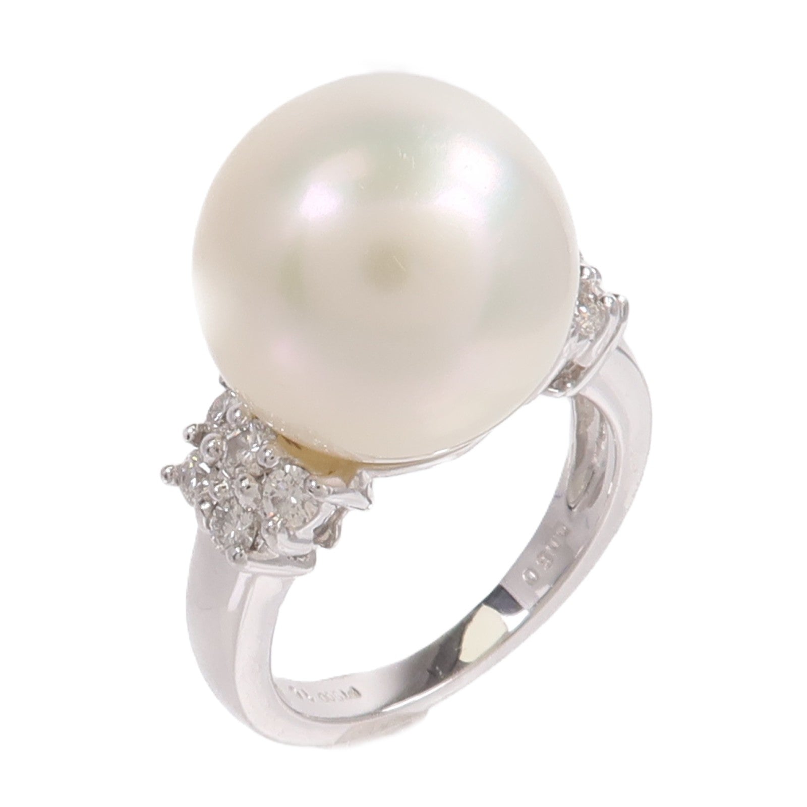 JEWELRY PT900鉑金Pearl Diamond Ring珍珠/鑽石戒指