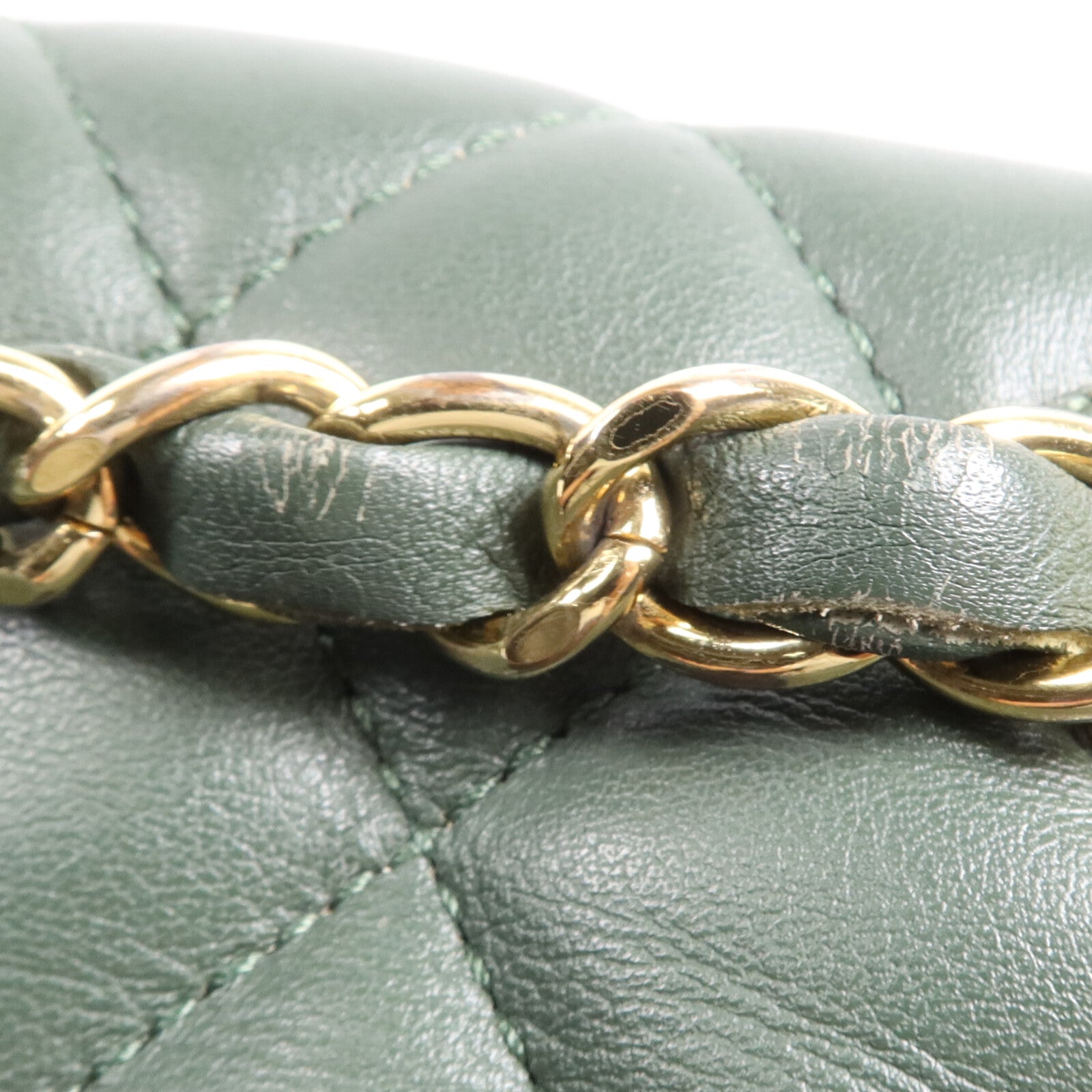 CHANEL 羊皮皮革Backpack金扣鏈帶背包