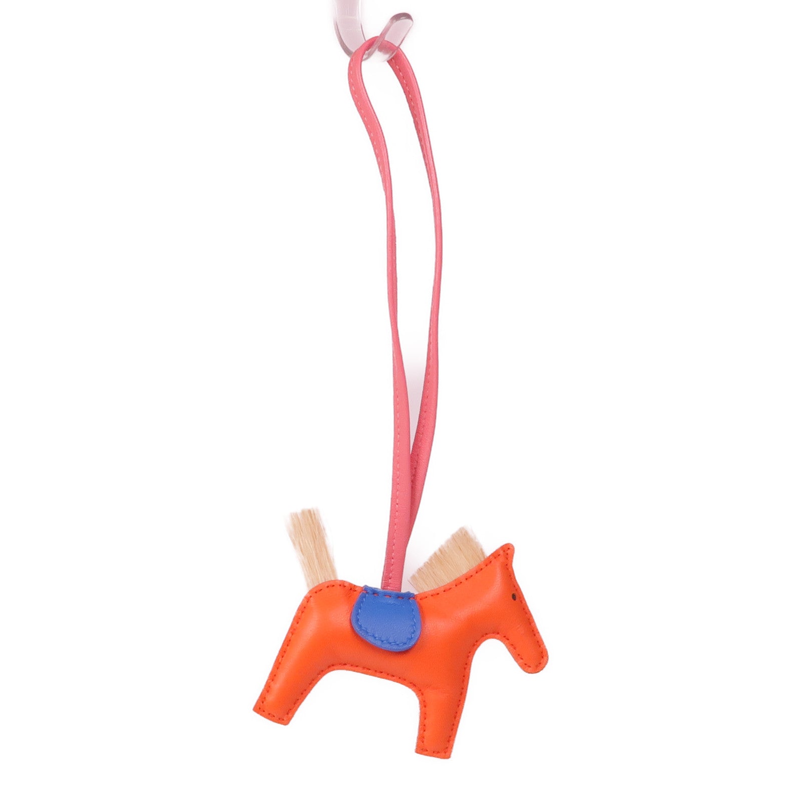 HERMES Milo皮革/馬鬃毛Rodeo PM Charm掛飾