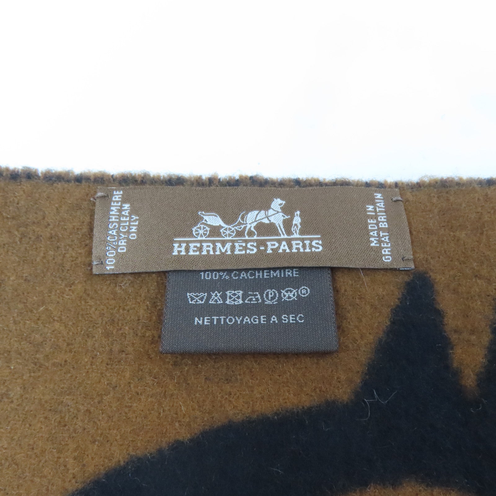 HERMES Cashmere Scarf圍巾啡色/黑色