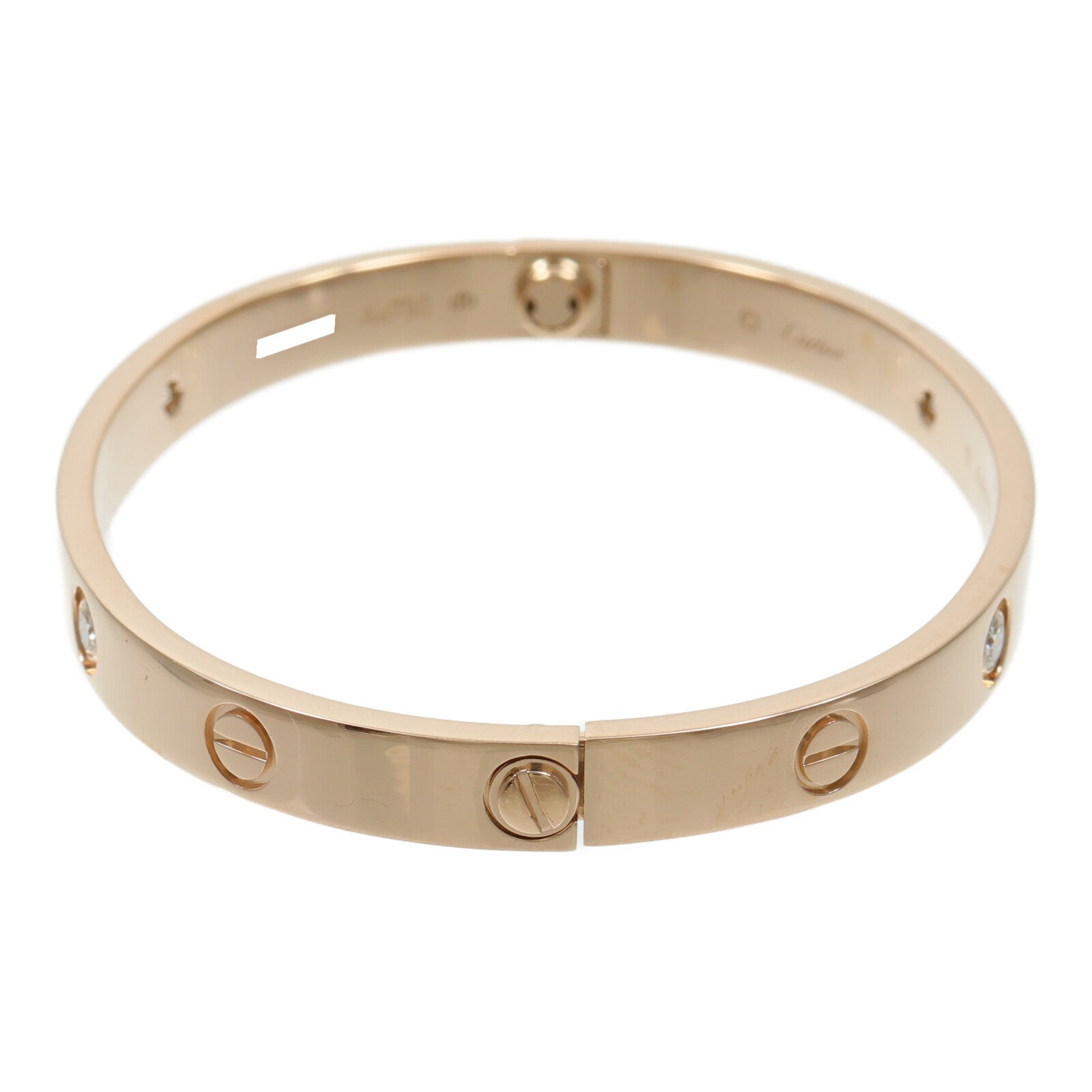 CARTIER 18K玫瑰金Love Bracelet 4 Diamonds鑽石手鐲