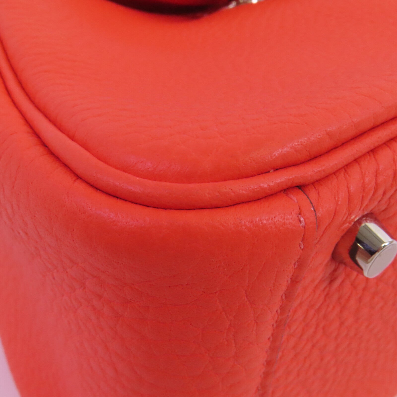 HERMES Clemence皮革Mini Lindy銀扣肩背袋