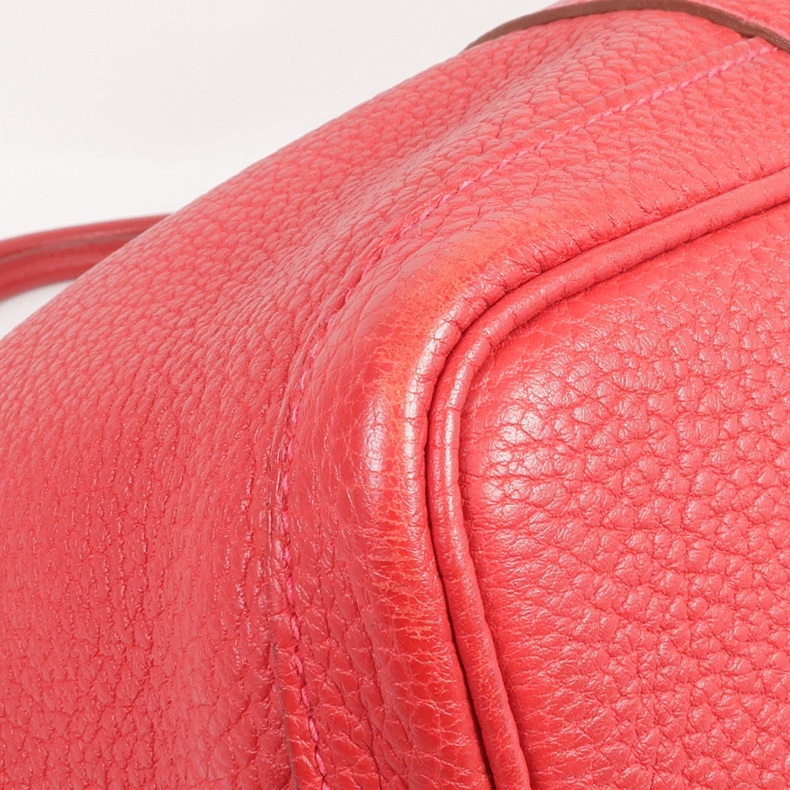 HERMES Negonda皮革Garden Party PM銀扣手挽袋Rouge Casaque