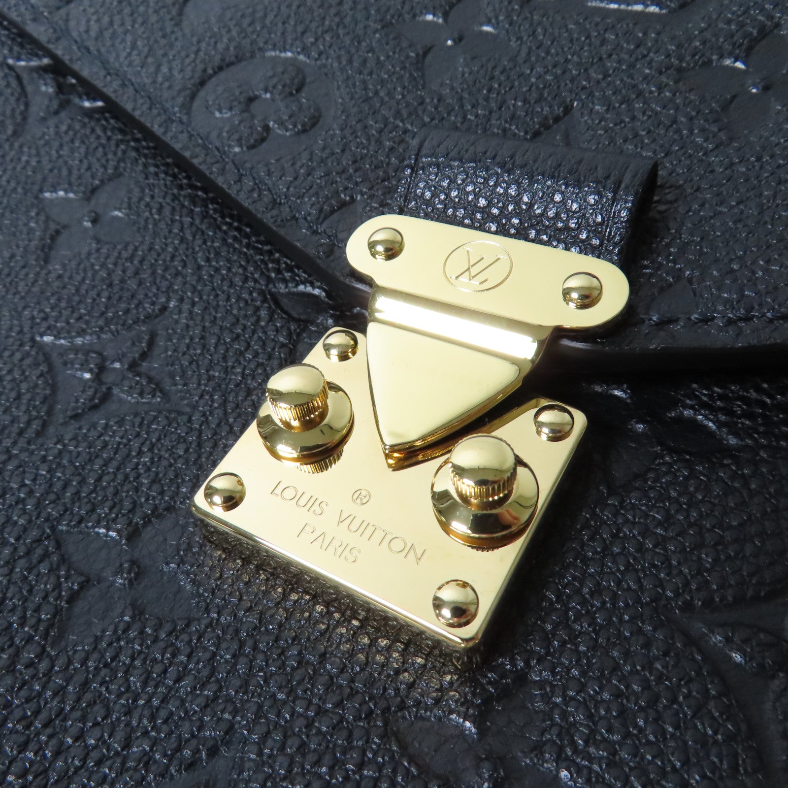 LOUIS VUITTON Monogram Emprenite Pochette Metis金扣手挽肩背兩用袋黑色