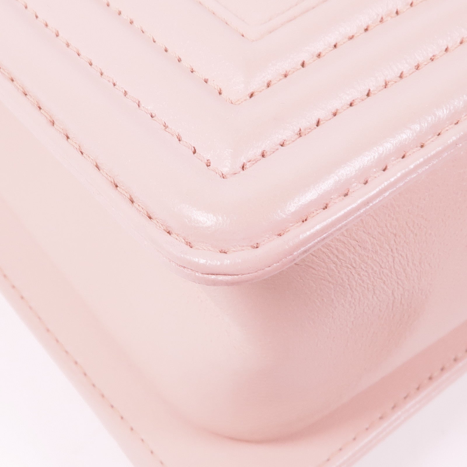 CHANEL 皮革Boy 25銀扣鏈帶肩背袋