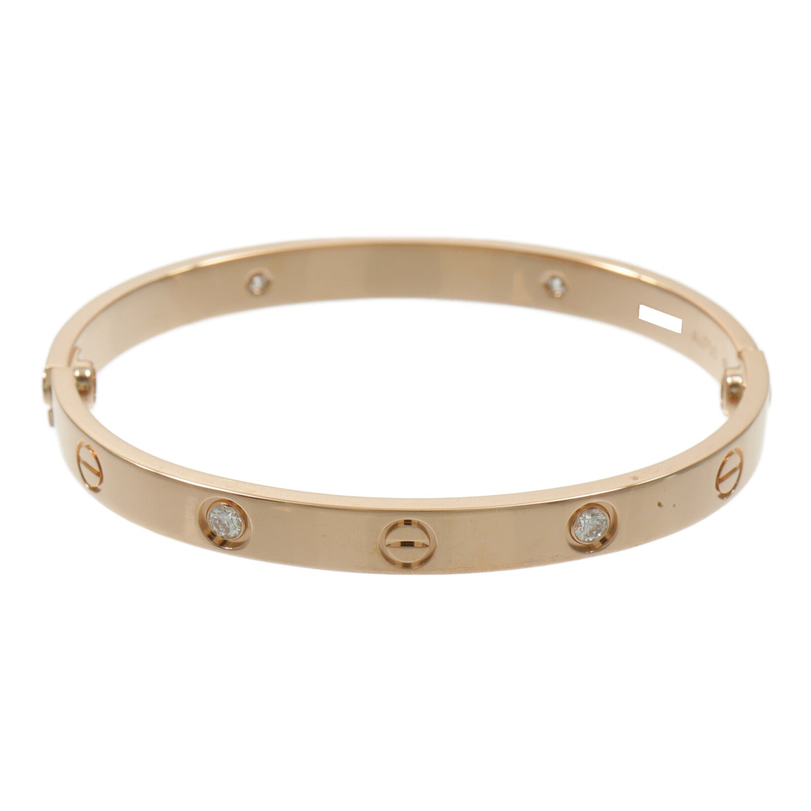 CARTIER 18K玫瑰金Love Bracelet 4 Diamonds鑽石手鐲