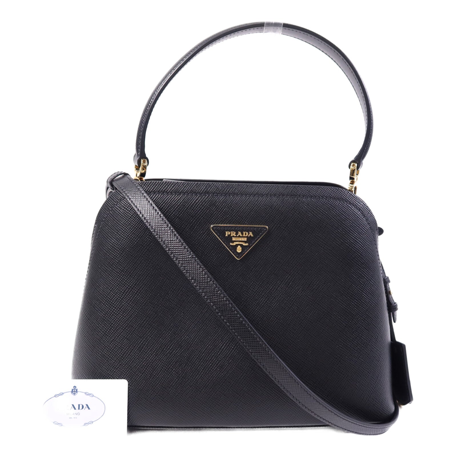 PRADA 【激減優惠】牛皮皮革2 Way Shoulder Bag金扣肩背袋