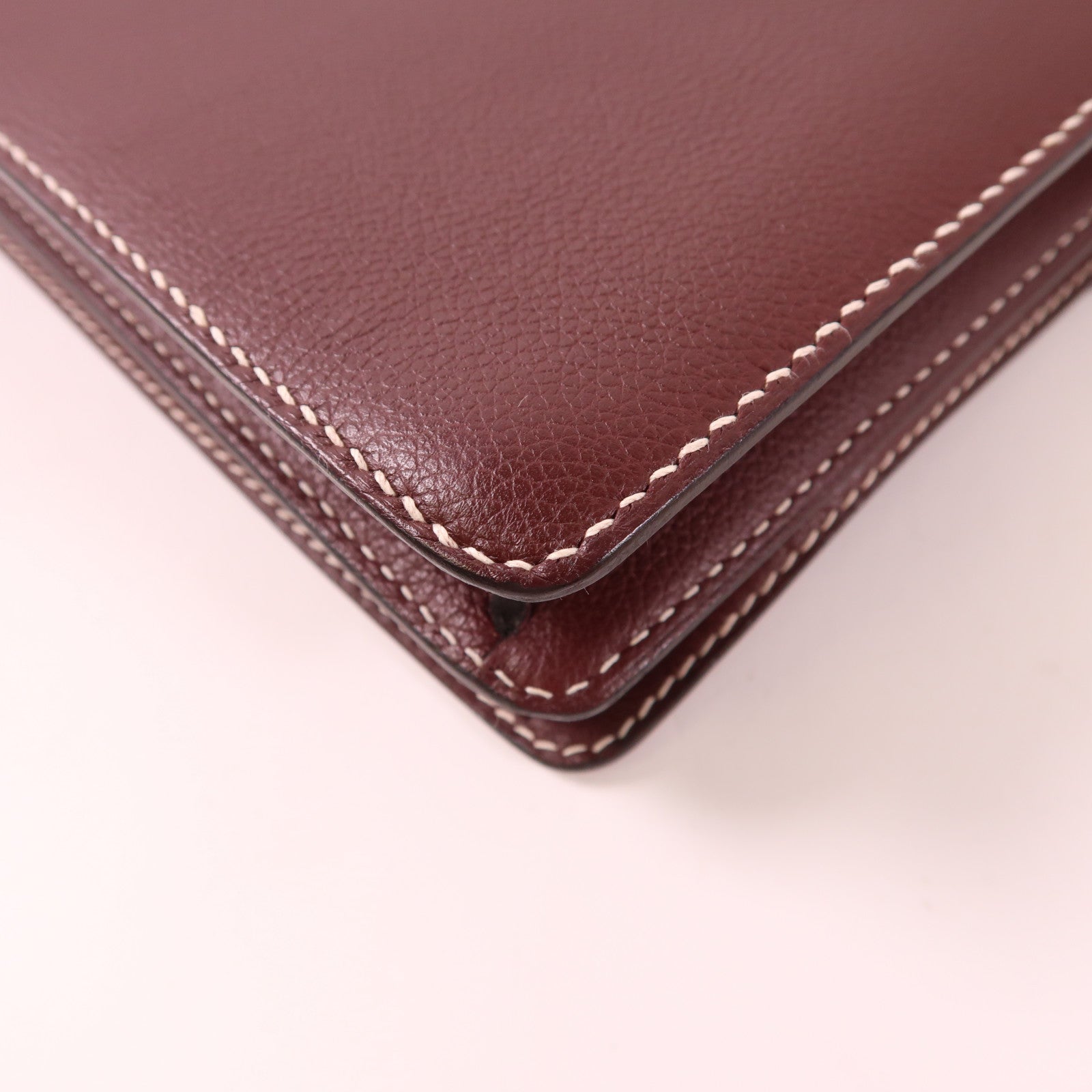 HERMES Evercolor皮革Roulis 23銀扣肩背袋Bordeaux