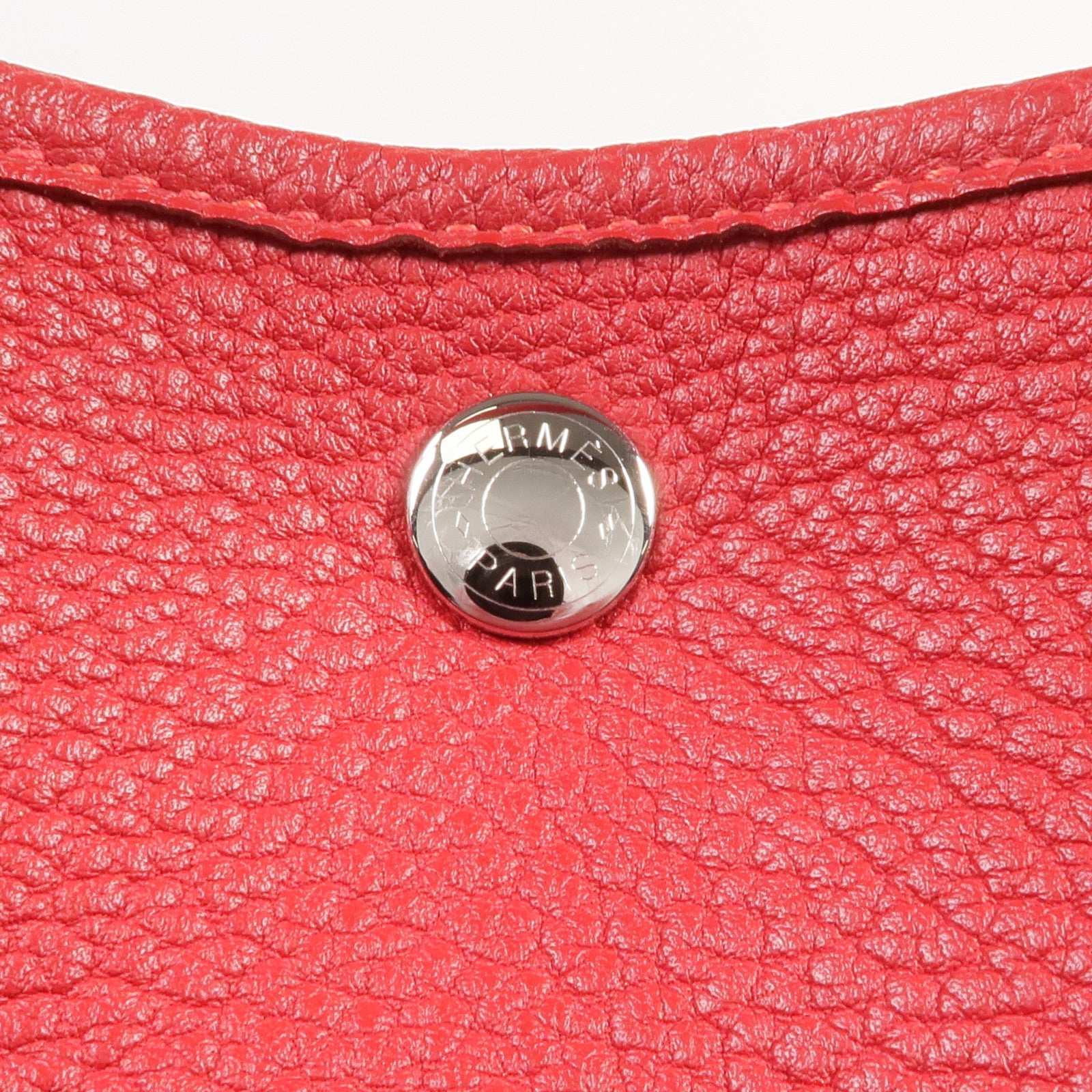 HERMES Negonda皮革Garden Party PM銀扣手挽袋Rouge Casaque