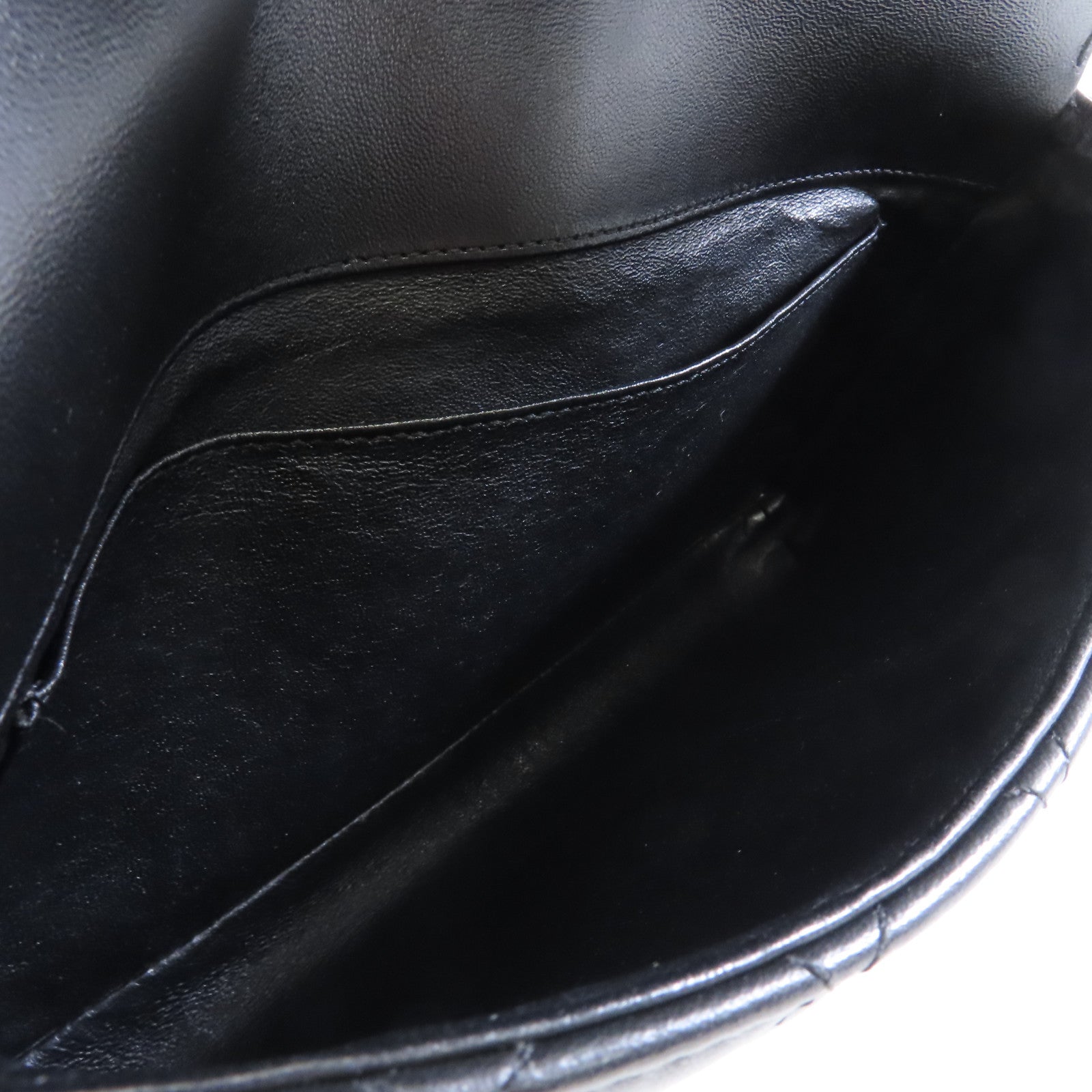 CHANEL 菱格羊皮皮革Chain Shoulder Bag金扣鏈帶肩背袋黑色