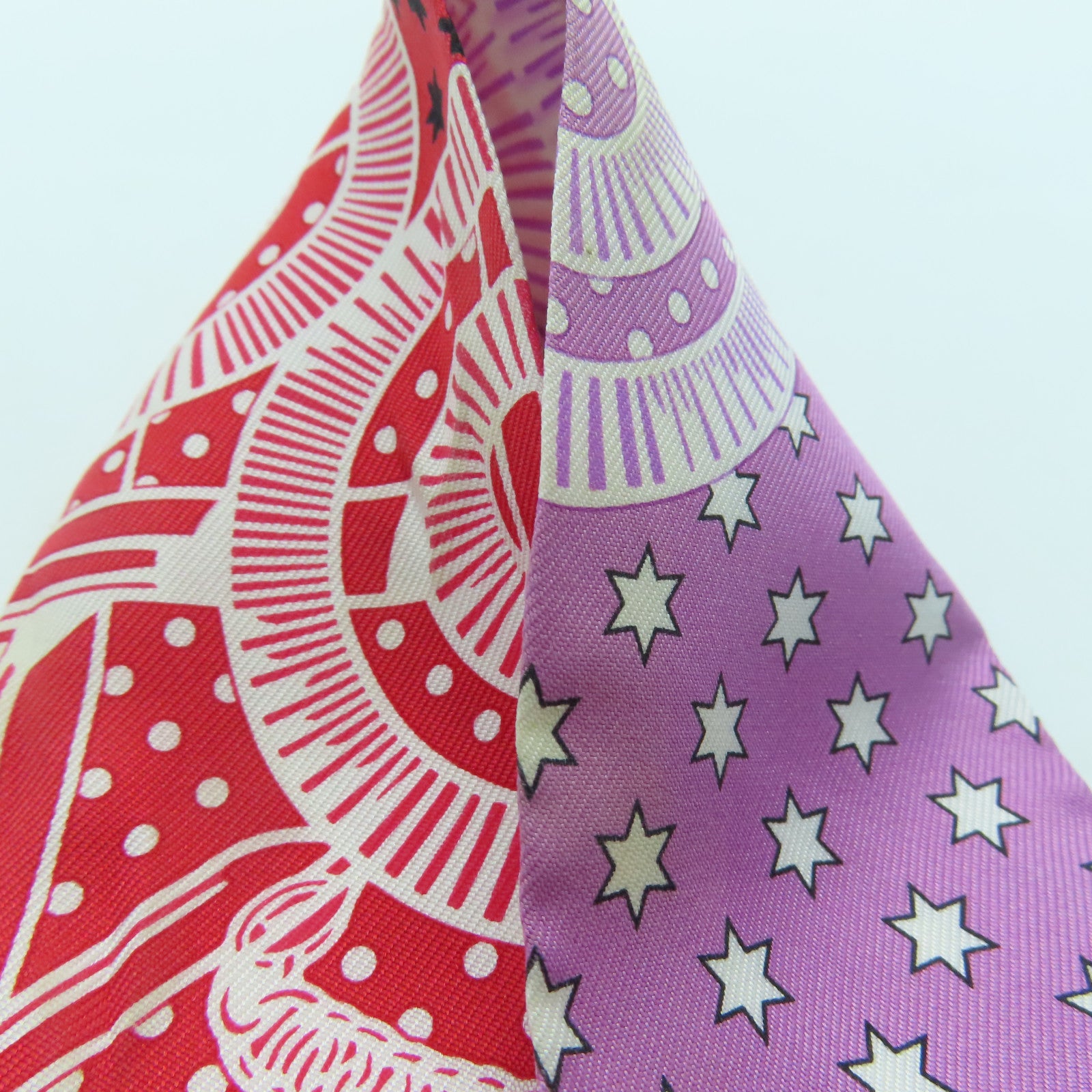 HERMES 絲質Twilly絲巾紅色/紫色