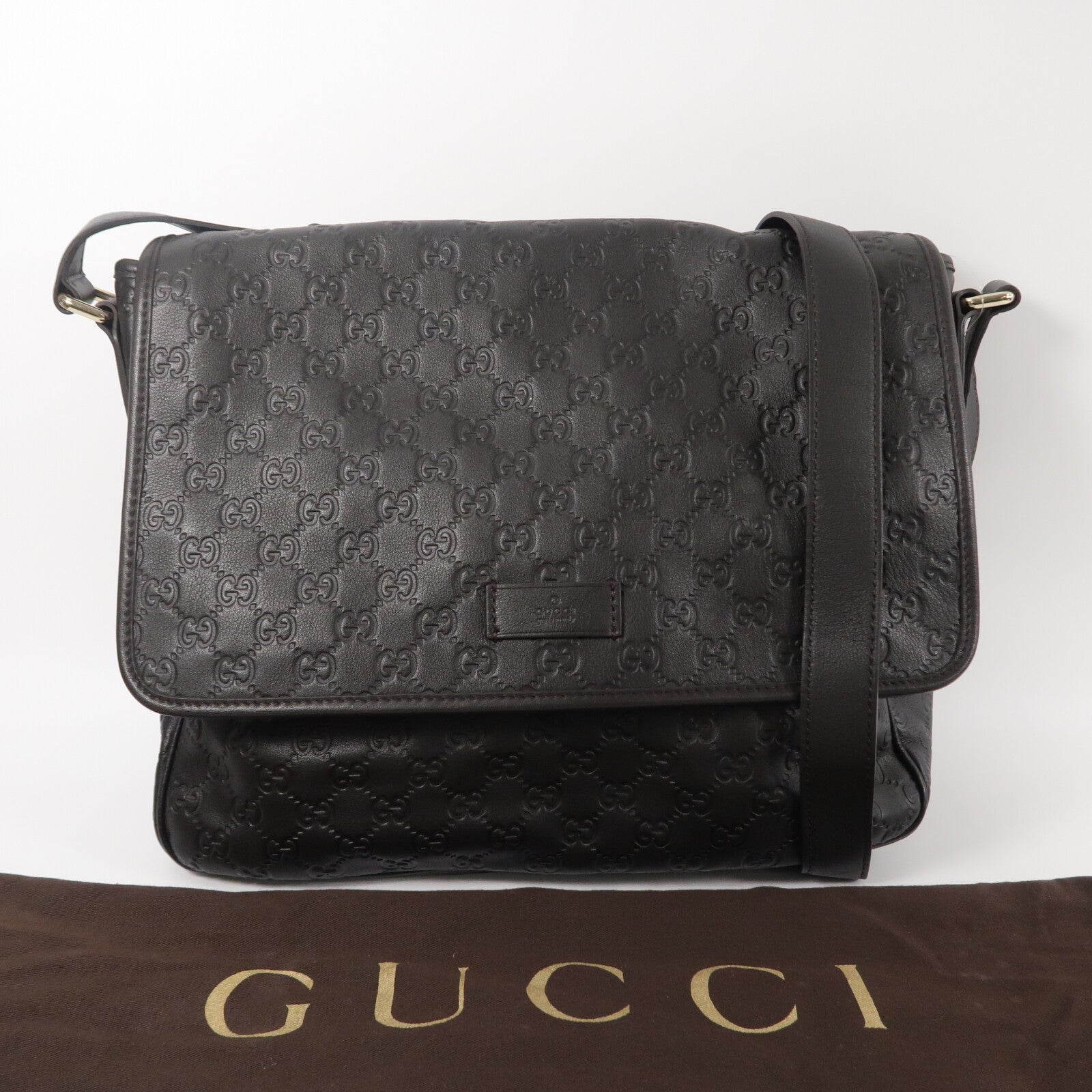 GUCCI 牛皮皮革Guccissima肩背袋