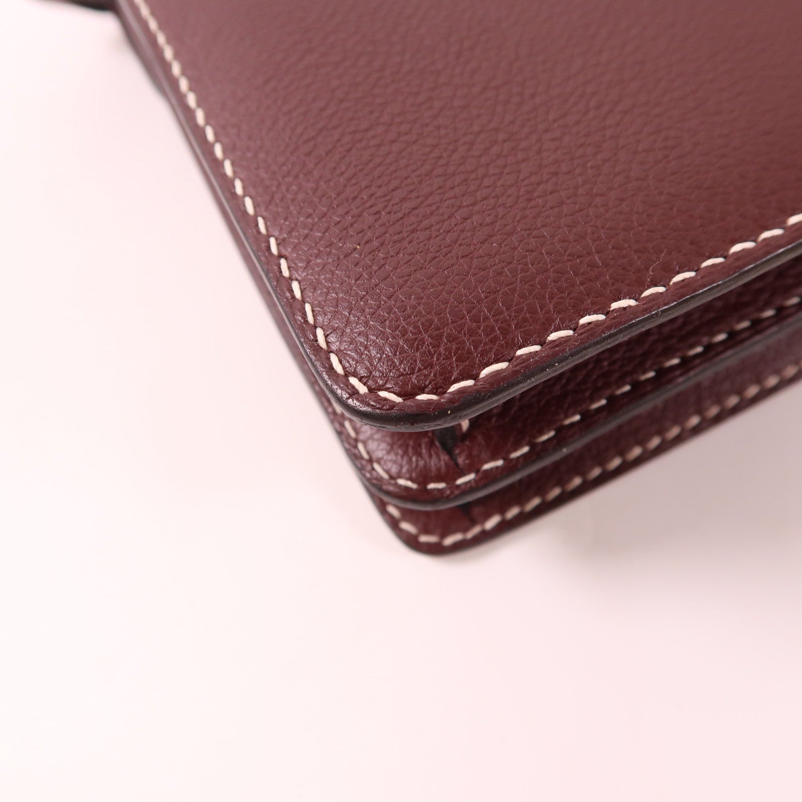 HERMES Evercolor皮革Roulis 23銀扣肩背袋Bordeaux