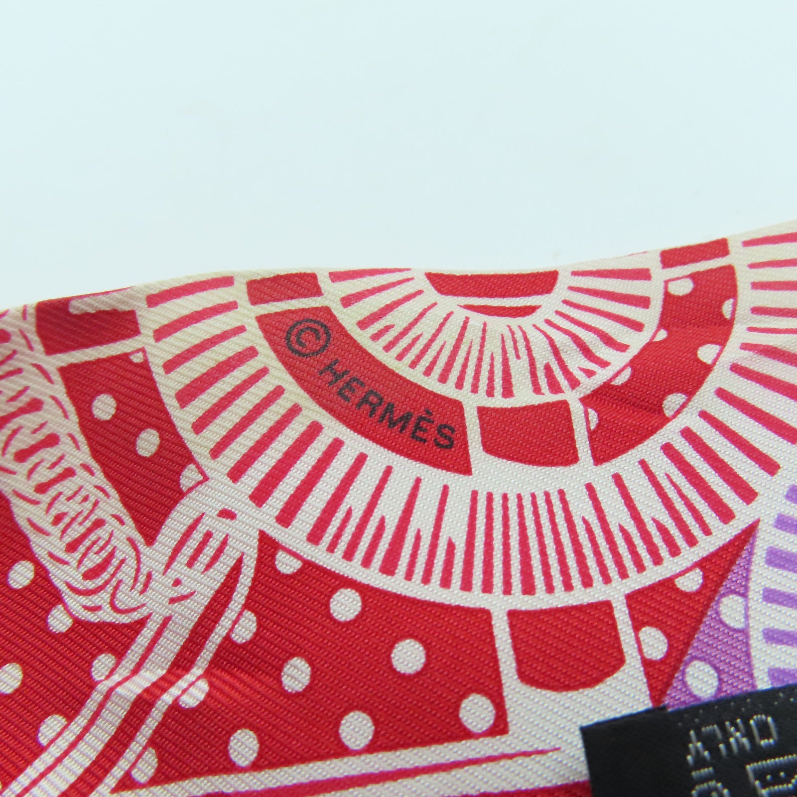 HERMES 【激減優惠】絲質Twilly絲巾紅色/紫色