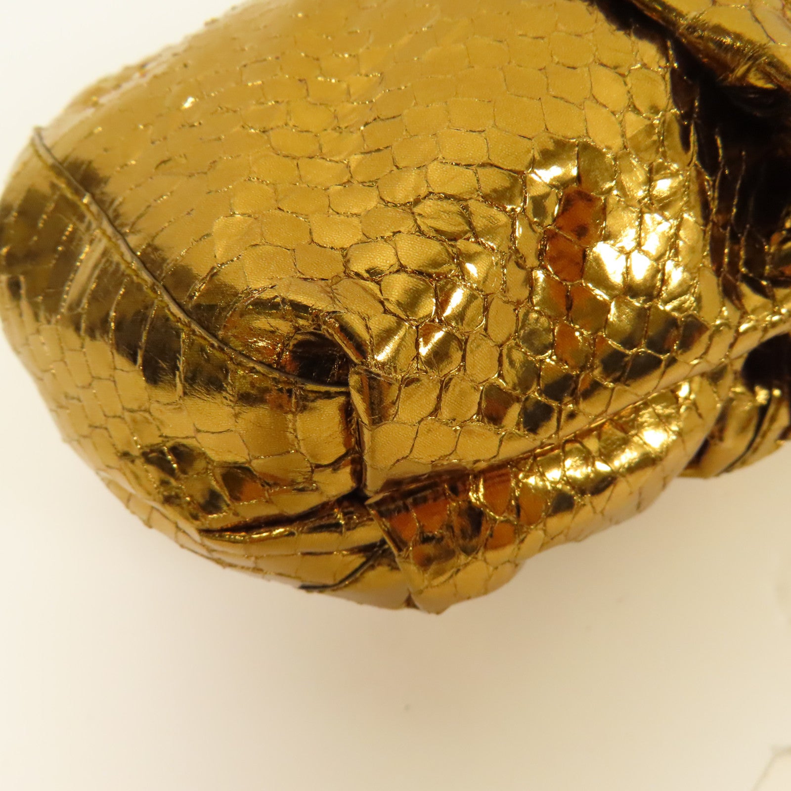 PRADA 【激減優惠】蛇皮皮革Pouch金扣手拿包