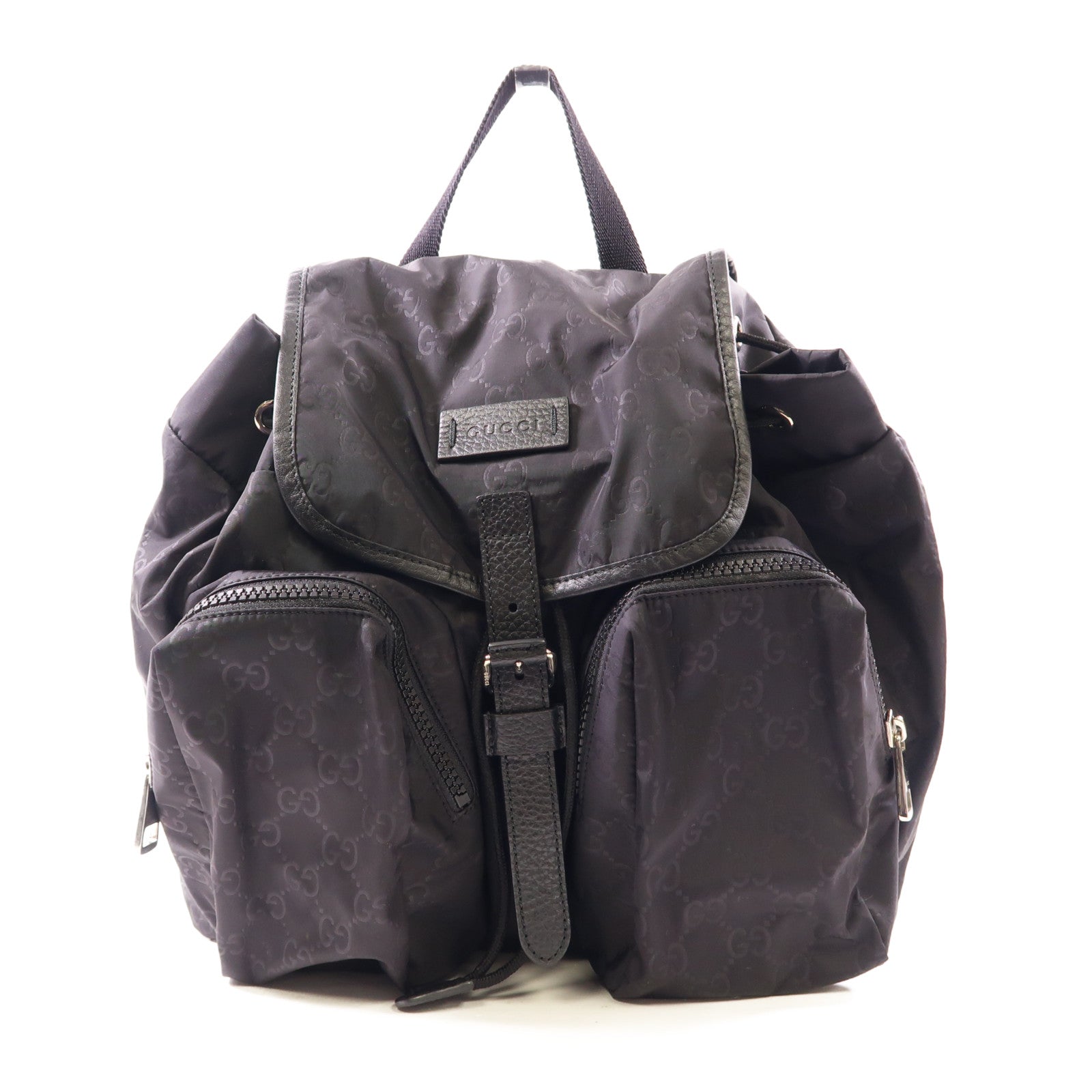 GUCCI 尼龍Backpack銀扣背包