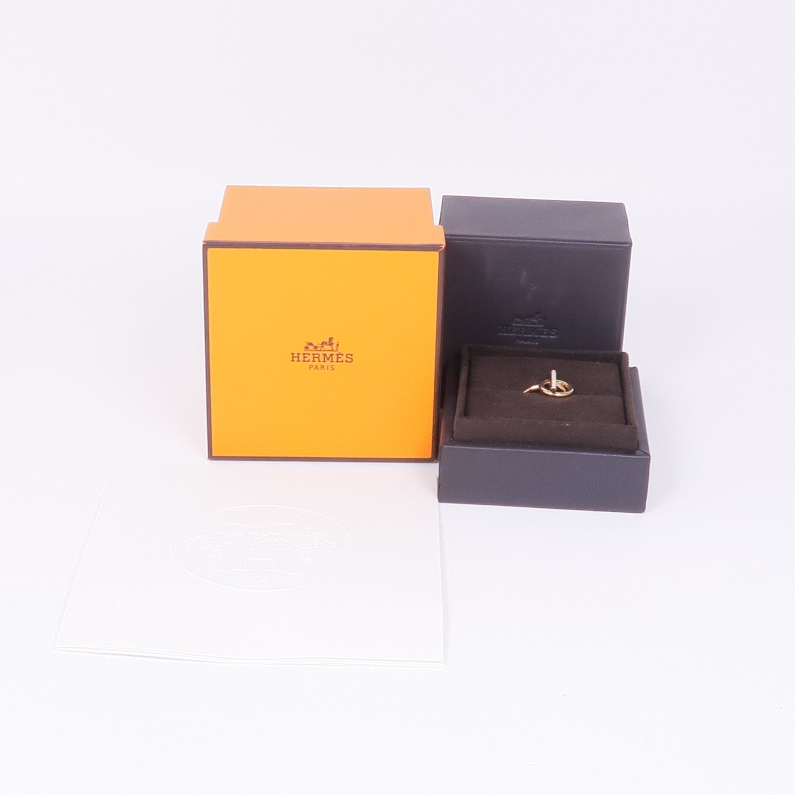 HERMES 18K玫瑰金Echappee Ring鑽石戒指Hermes#50 US#5.5