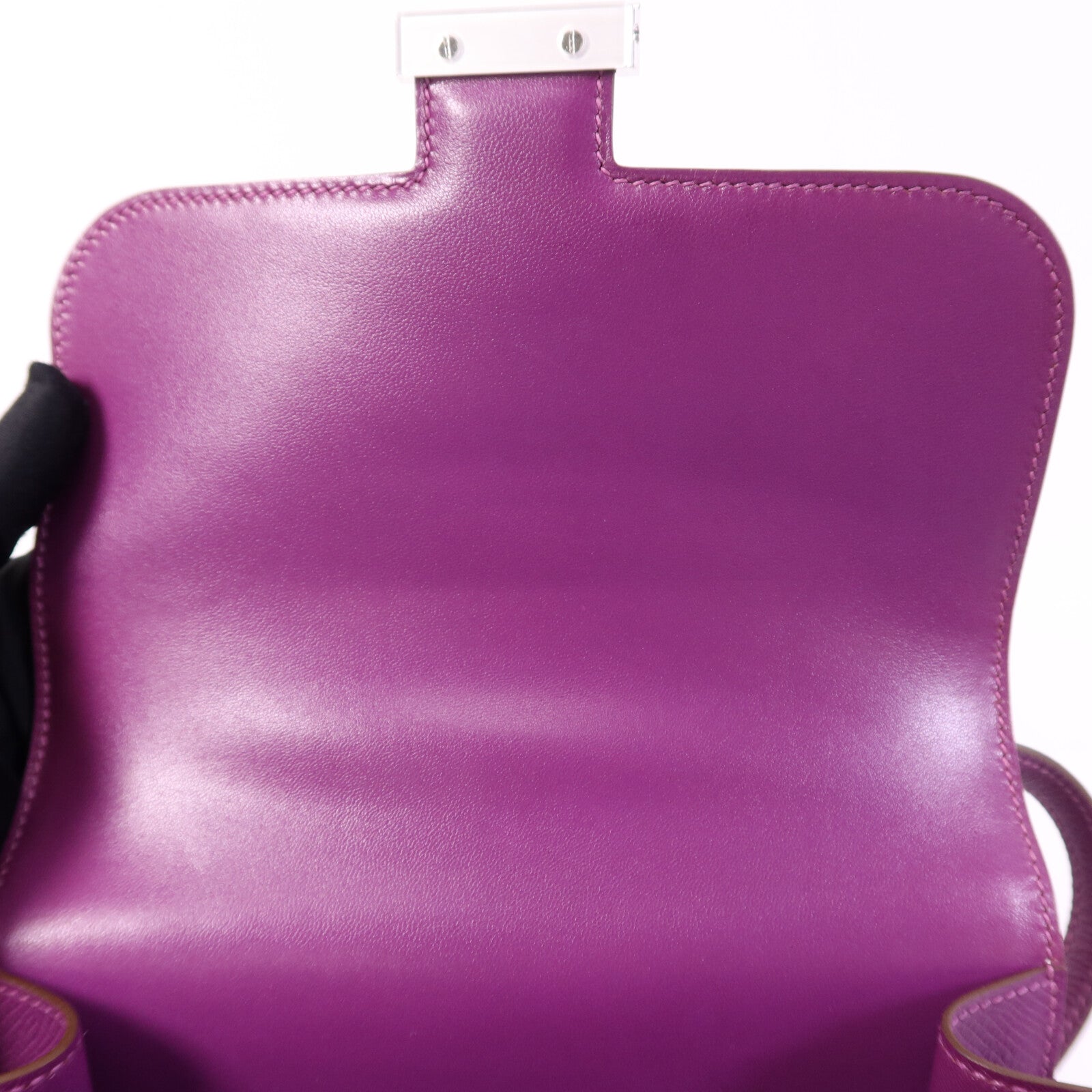 HERMES Epsom皮革Constance Mini銀扣手挽肩背兩用袋Anemone