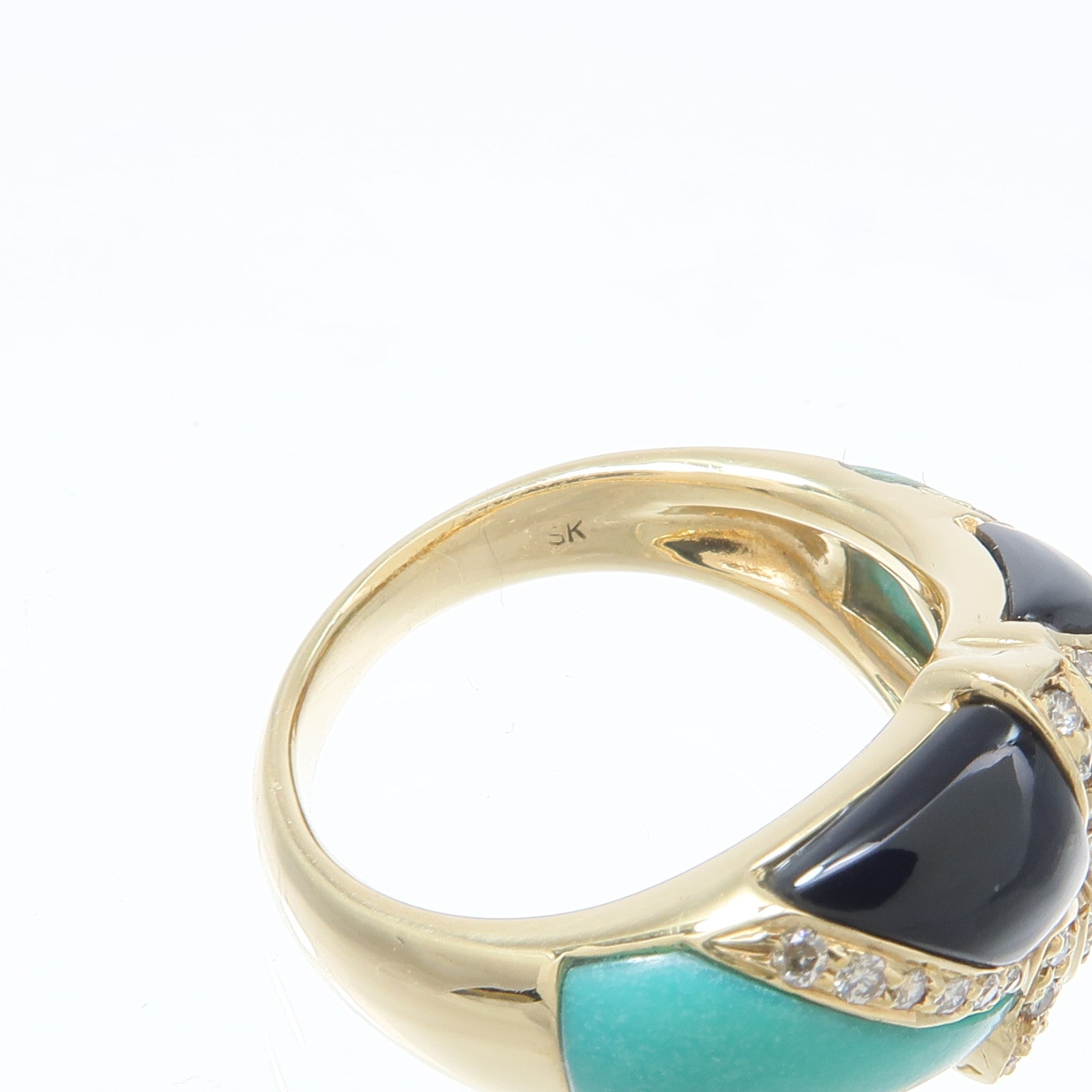 JEWELRY 18K黃金Turquoise Onyx Ring綠松石/黑瑪瑙戒指