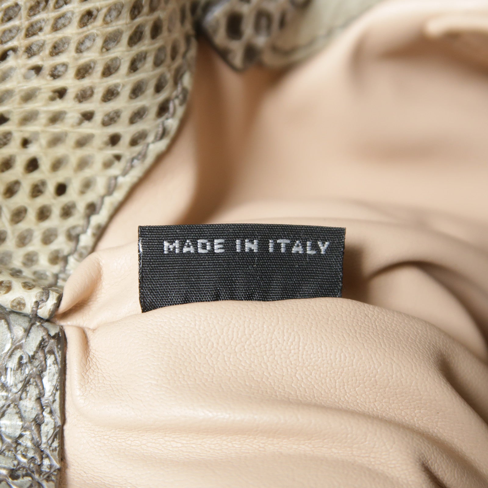 Miu Miu 【激減優惠】帆布/蛇皮皮革Shoulder Bag銀扣肩背袋