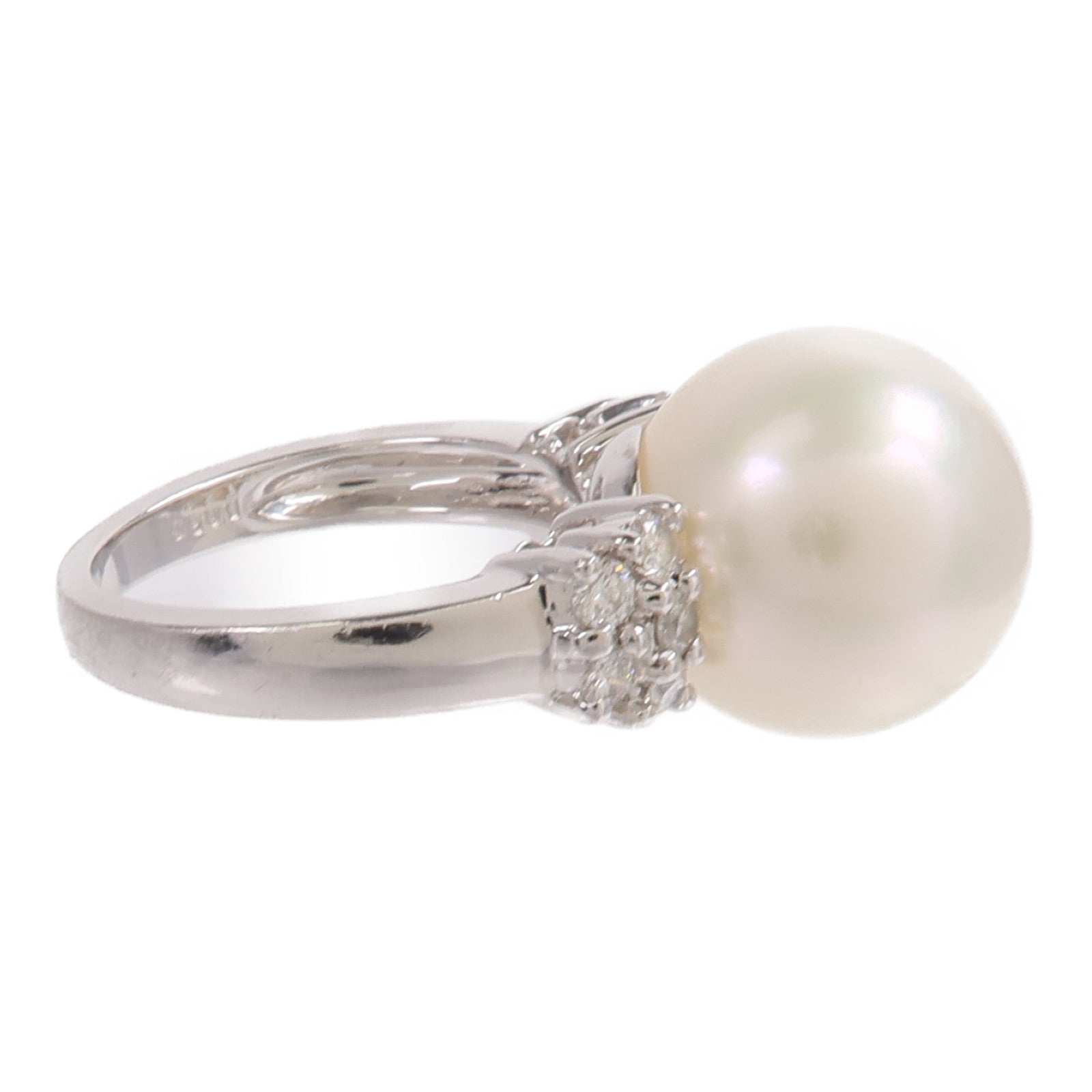 JEWELRY PT900鉑金Pearl Diamond Ring珍珠/鑽石戒指