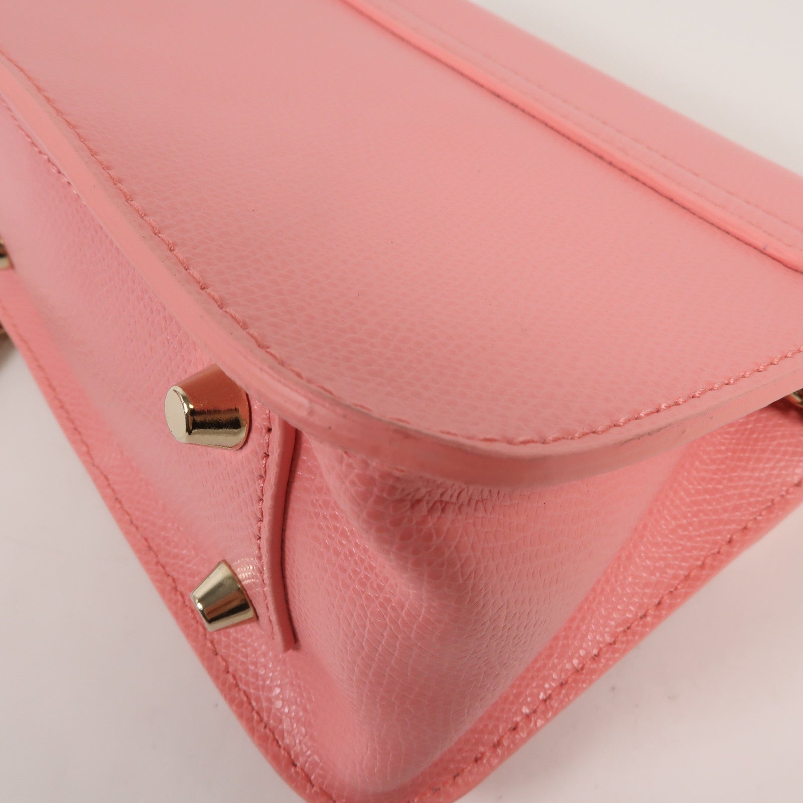 Furla 牛皮皮革Chain Shoulder金扣鏈帶肩背袋