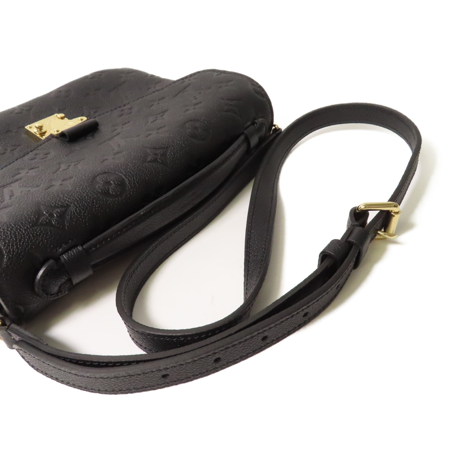 LOUIS VUITTON Monogram Emprenite Pochette Metis金扣手挽肩背兩用袋黑色