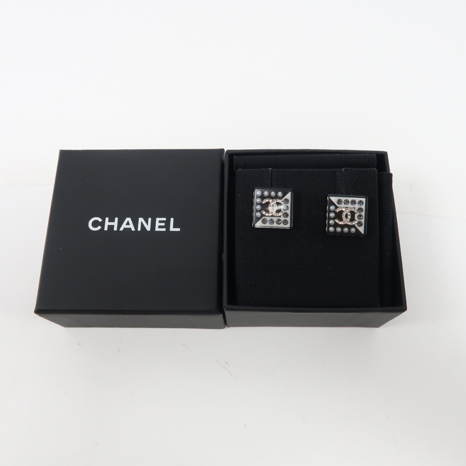 CHANEL PVC Earrings耳環黑色/白色