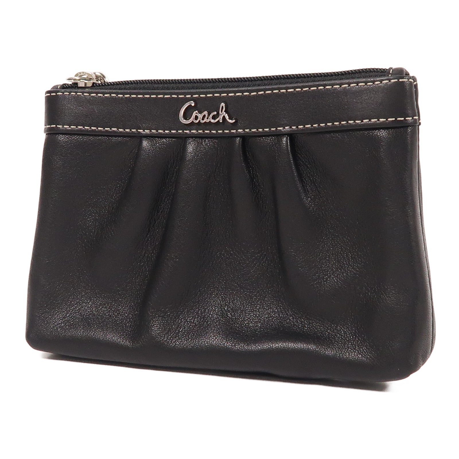 COACH 牛皮皮革Clutch Bag銀扣手拿包