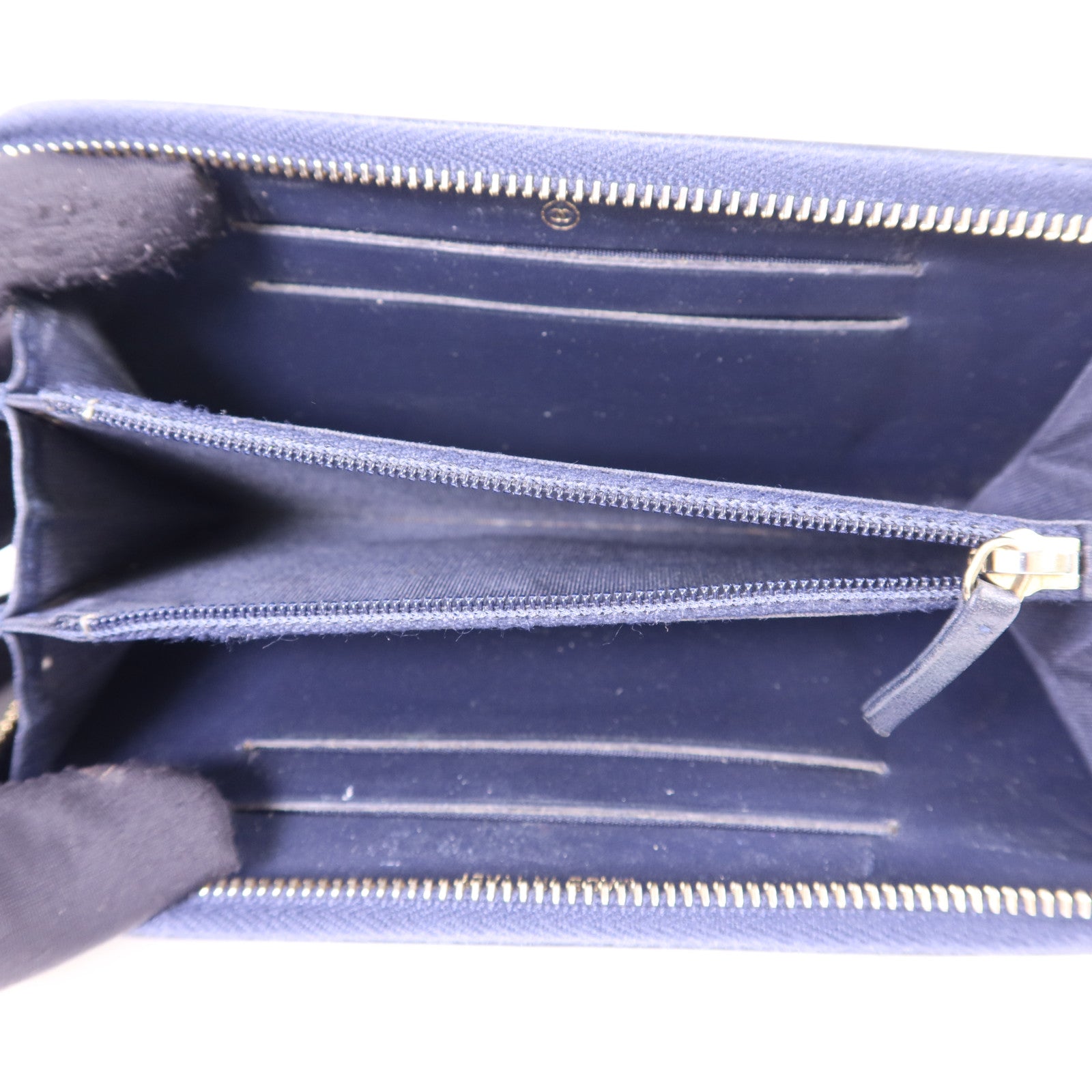 CHANEL 牛皮皮革Zipper Wallet金扣錢包